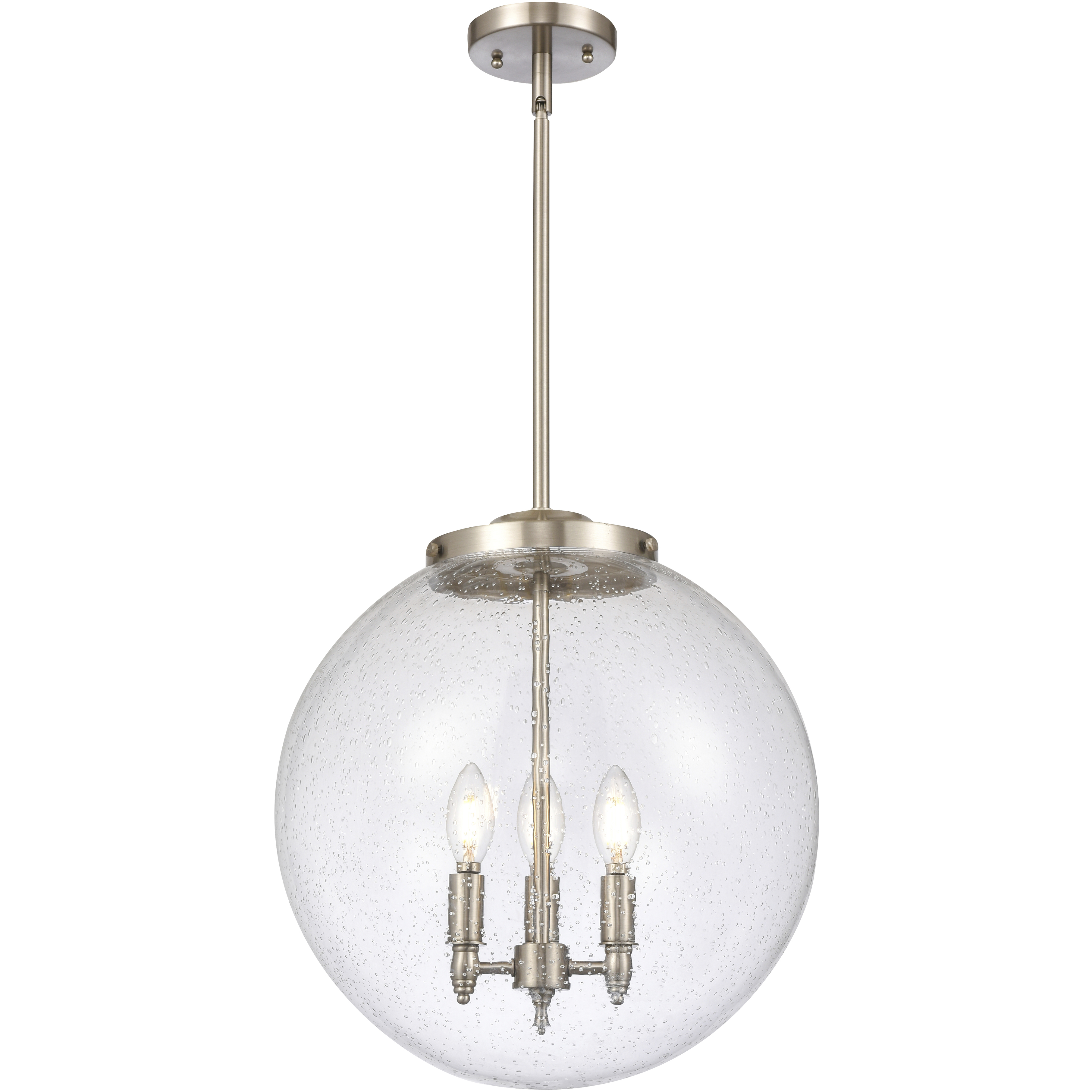 Franklin Restoration Beacon 3 Light 16 inch Brushed Satin Nickel Statement Pendant Ceiling Light in Incandescent, Seedy
