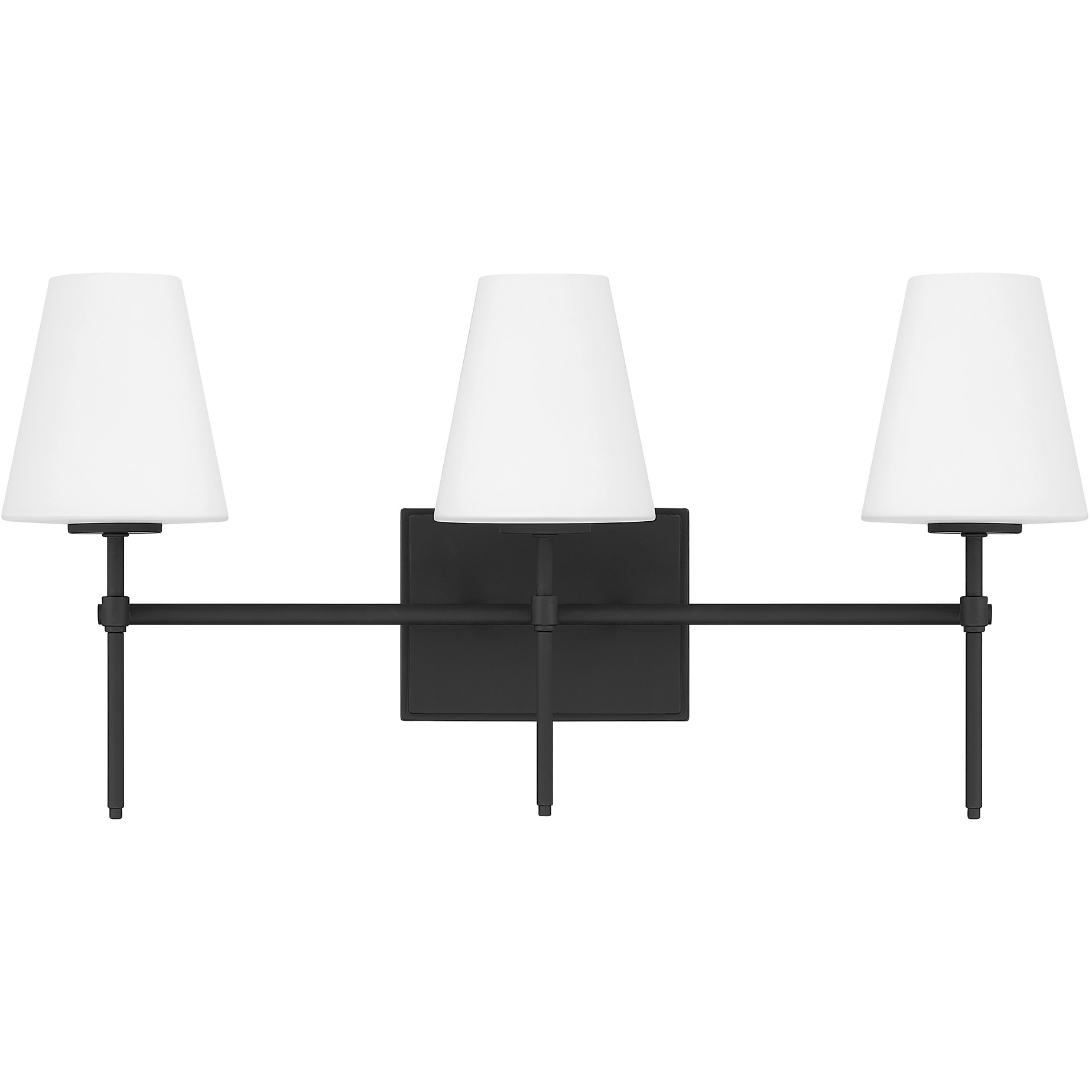Camelia Stem 3 Light 24 inch Matte Black Bath Vanity Wall Light, Medium