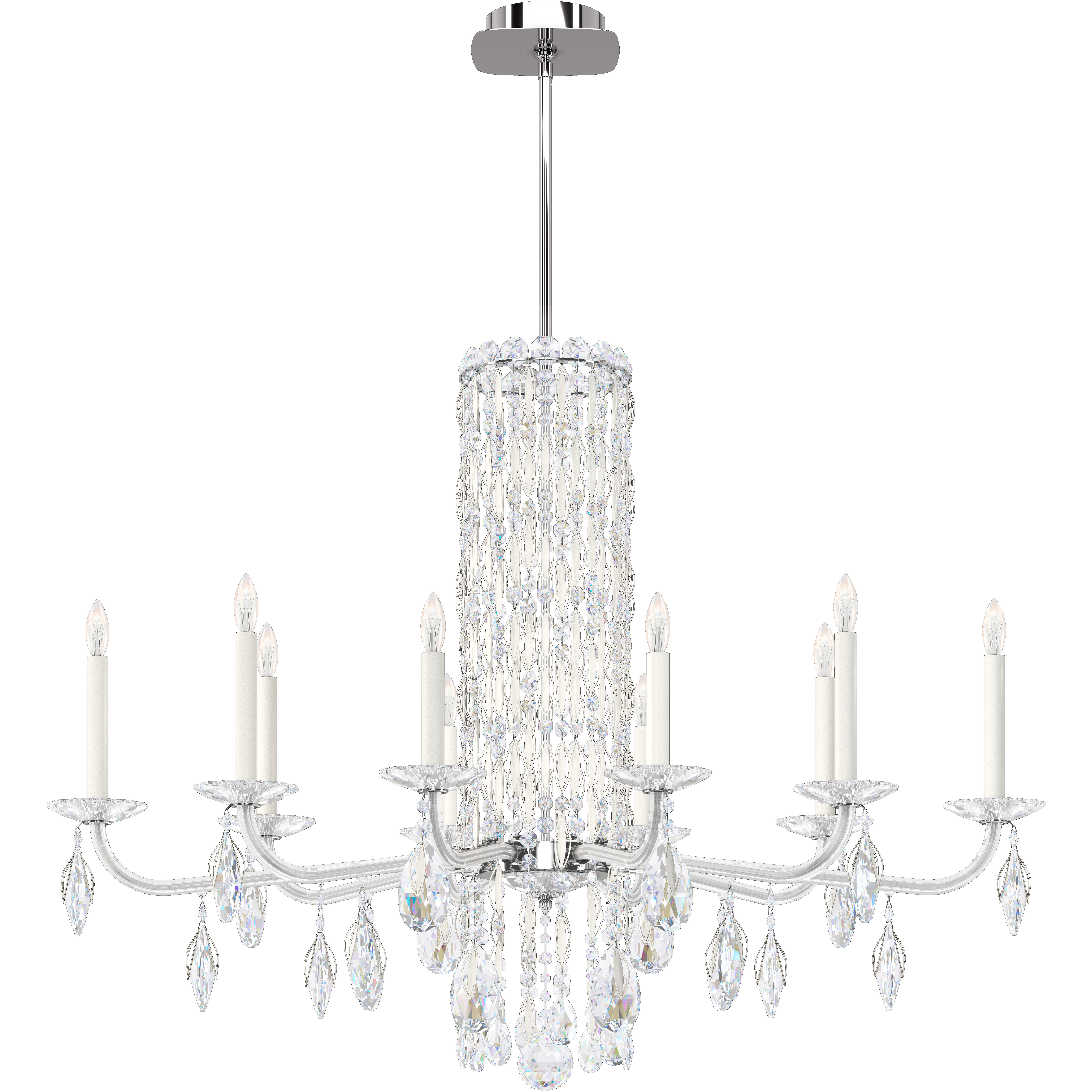 Siena 10 Light 40.5 inch White Chandelier Ceiling Light in Heritage, No Spikes