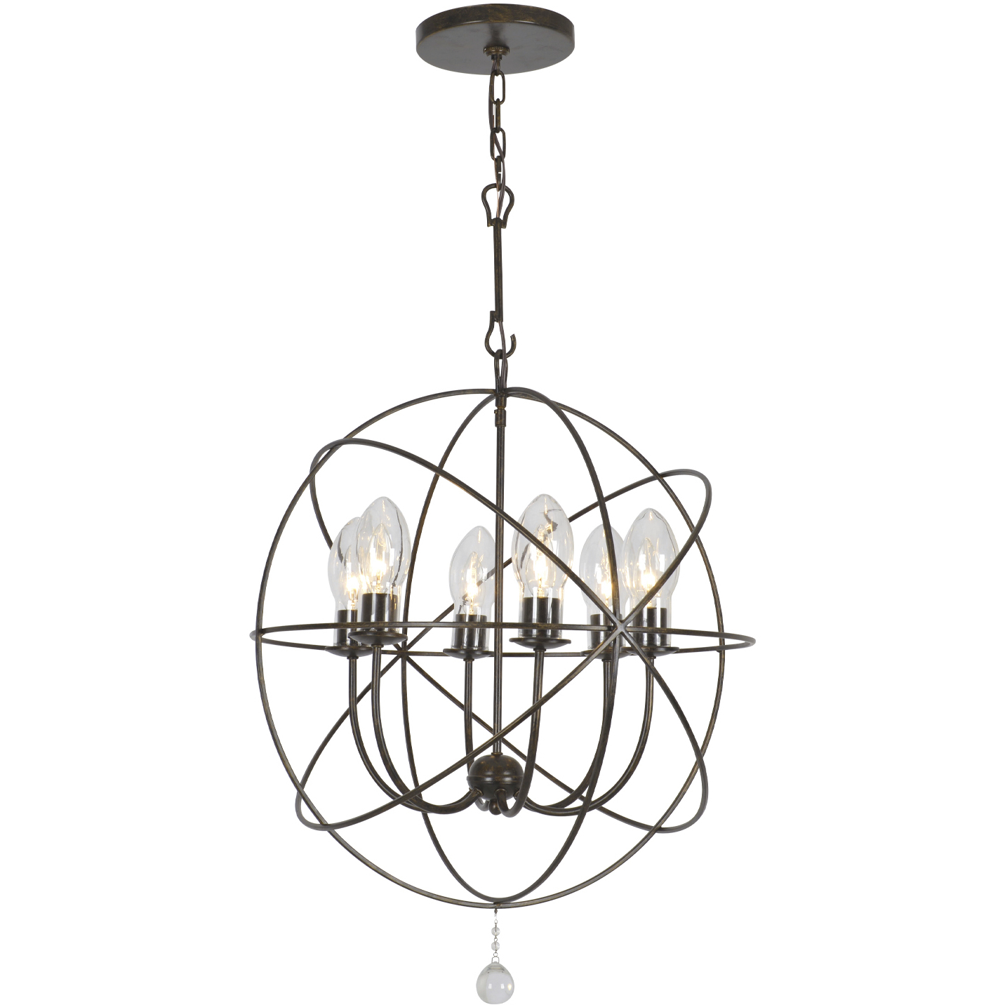 Solaris 6 Light 28.5 inch English Bronze Outdoor Chandelier