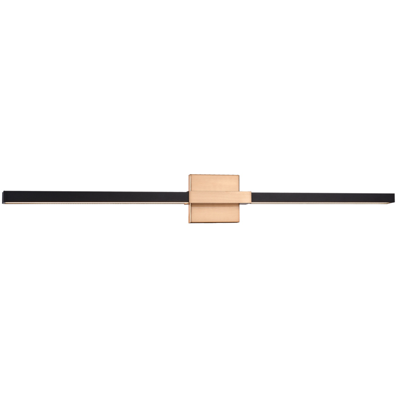 Lineare LED 35.88 inch Matte Black and Aged Gold Brass Wall Sconce Wall Light
