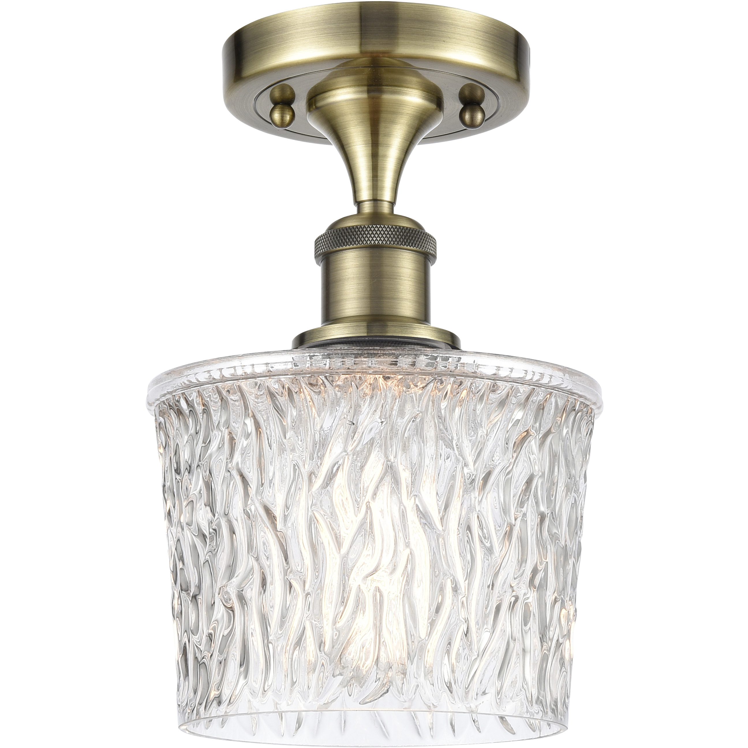 Niagra 1 Light 6.5 inch Antique Brass Semi-Flush Mount Ceiling Light