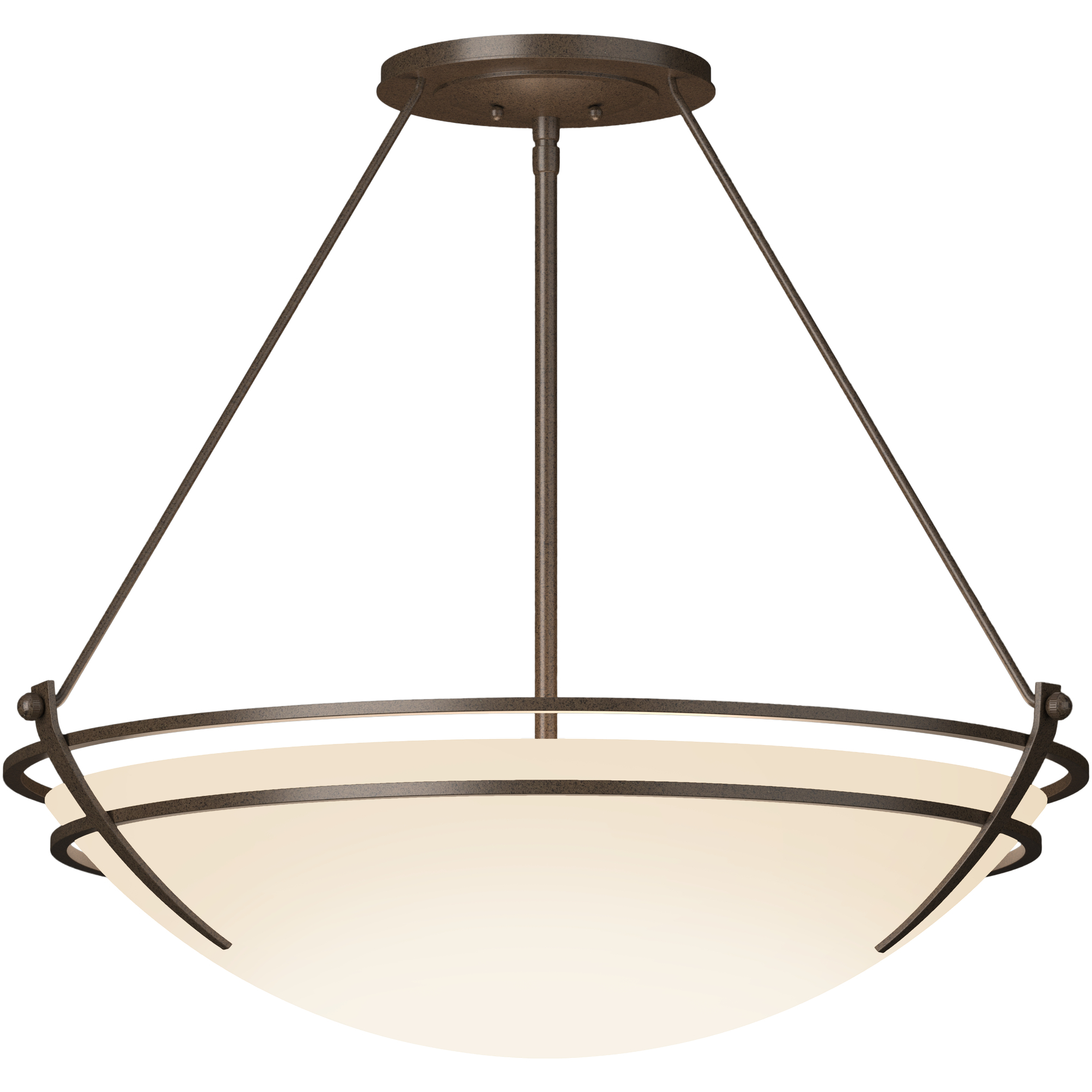 Presidio Tryne 3 Light 28.6 inch Bronze Semi-Flush Ceiling Light in Opal, Large