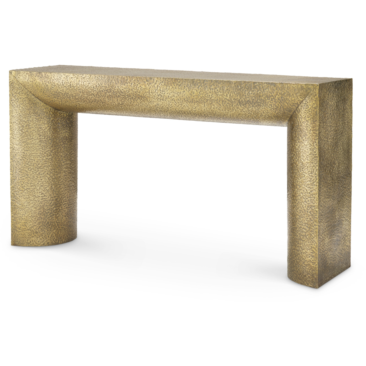 Drayton 55.12 inch Hammered Vintage Brass Console Table