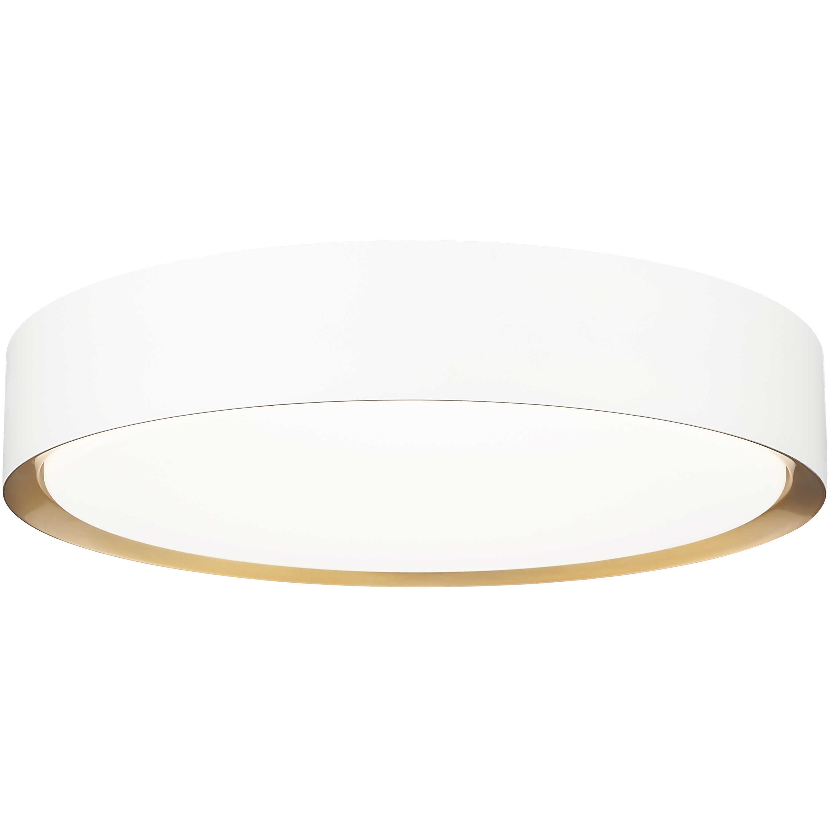 Kawan LED 16 inch Matte White and Modern Gold Flush Mount Ceiling Light