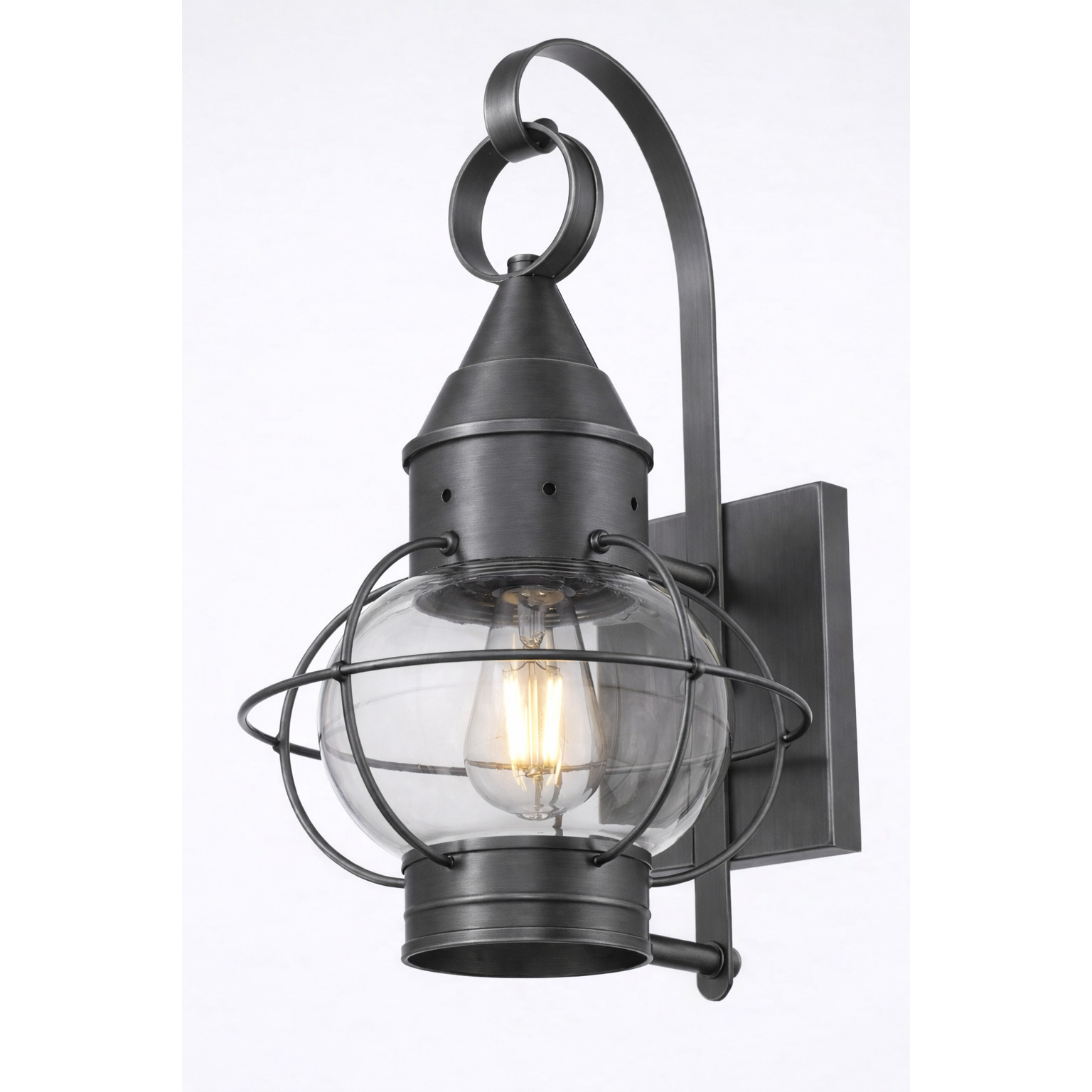 Ellington 1 Light 13.5 inch Gunmetal Outdoor Sconce in Clear Glass, Brass Traditions by Innovations Lighting