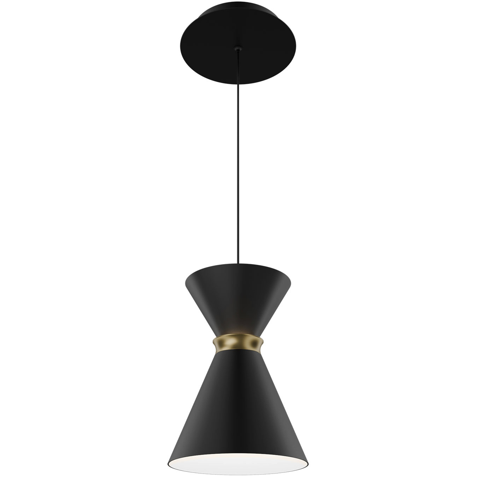 Pin Up LED 5.88 inch Black and Aged Brass Pendant Ceiling Light in 3500K, Black Aged Brass, dweLED