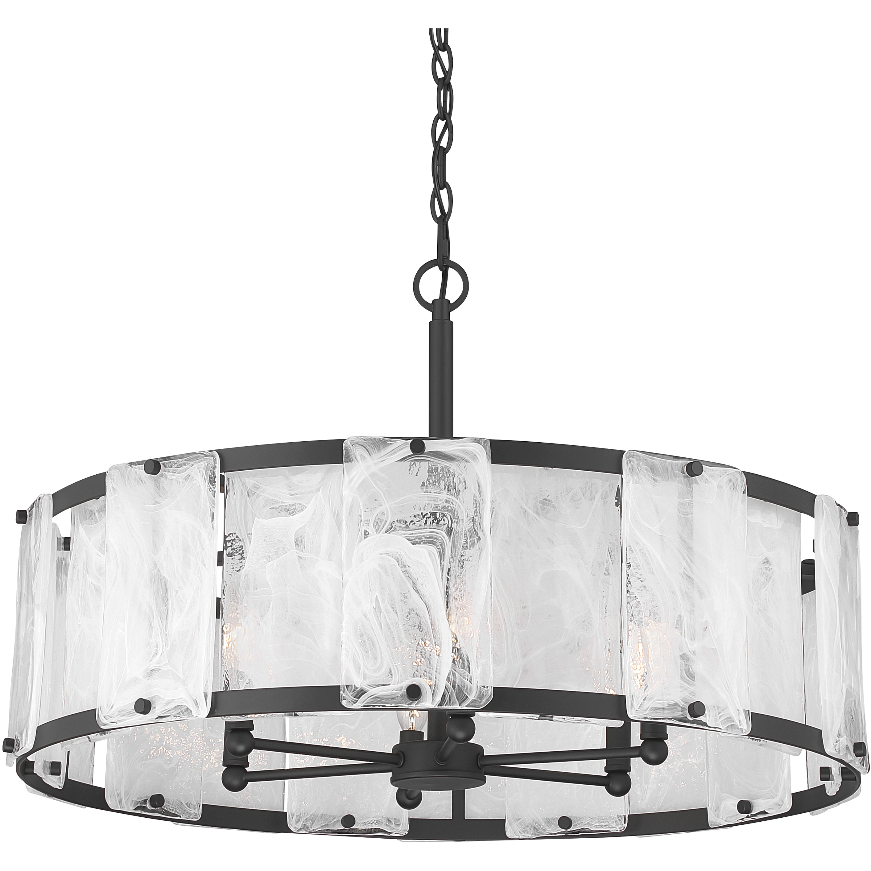 Veil 6 Light 29.25 inch Dark Matte Black Pendant Ceiling Light