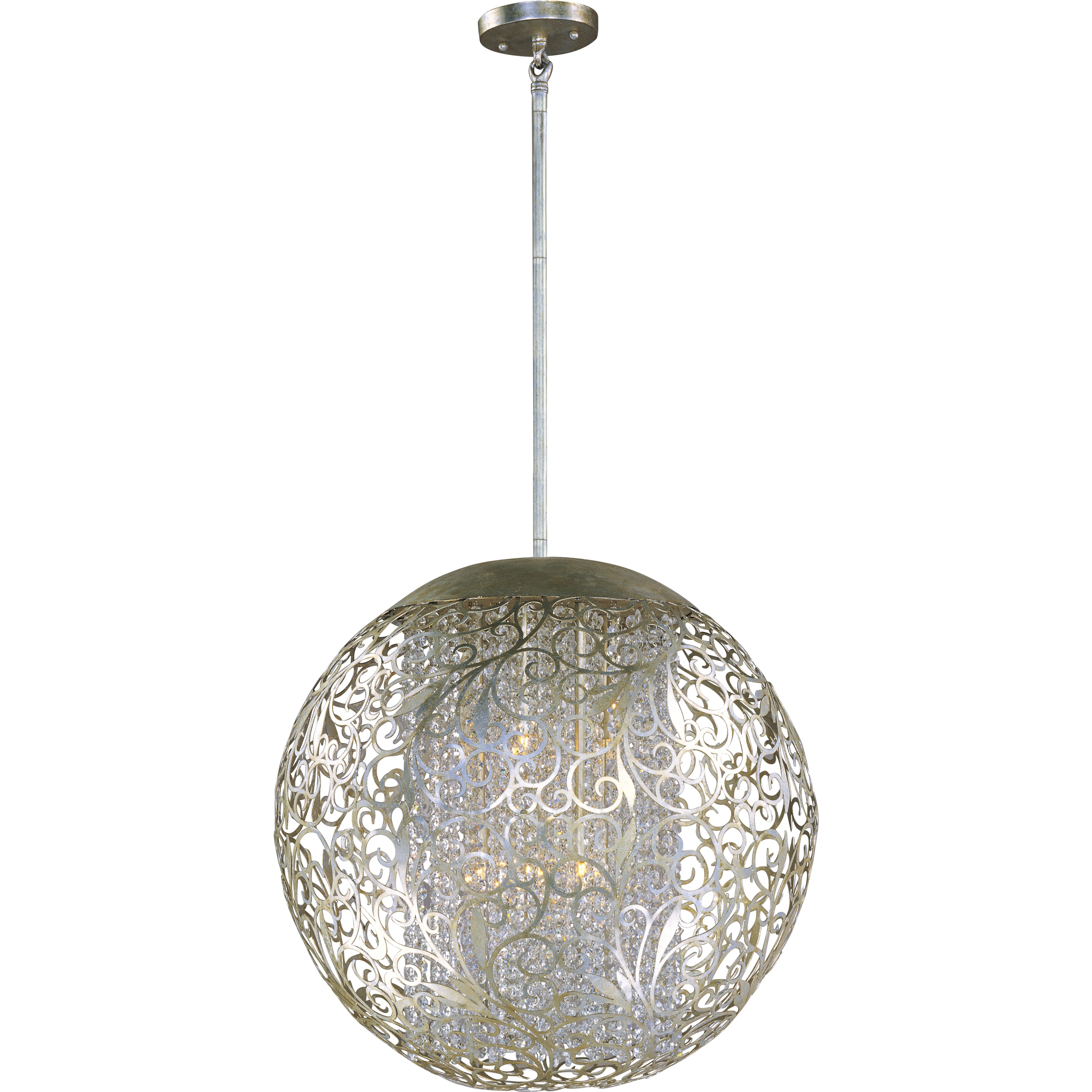 Arabesque 9 Light 23 inch Golden Silver Single Pendant Ceiling Light