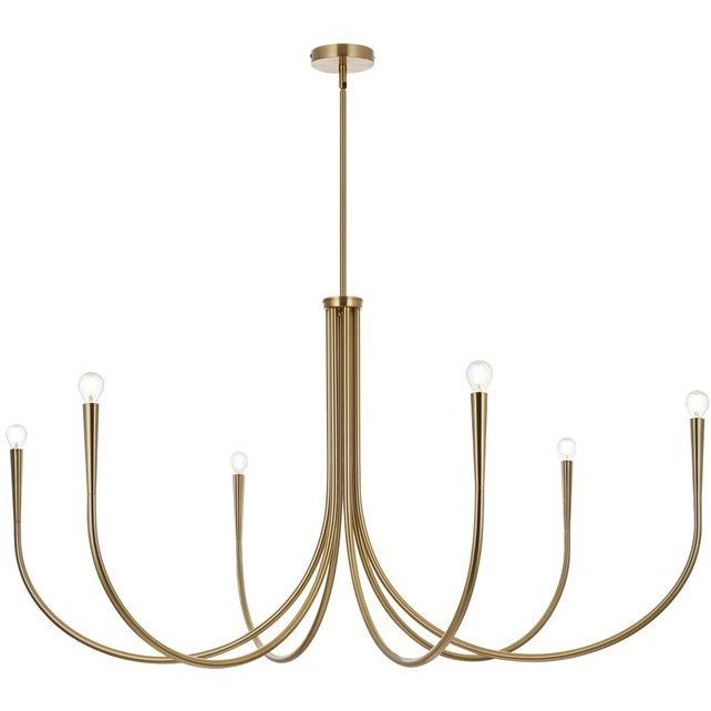 Layne 6 Light 55 inch Gold Chandelier Ceiling Light