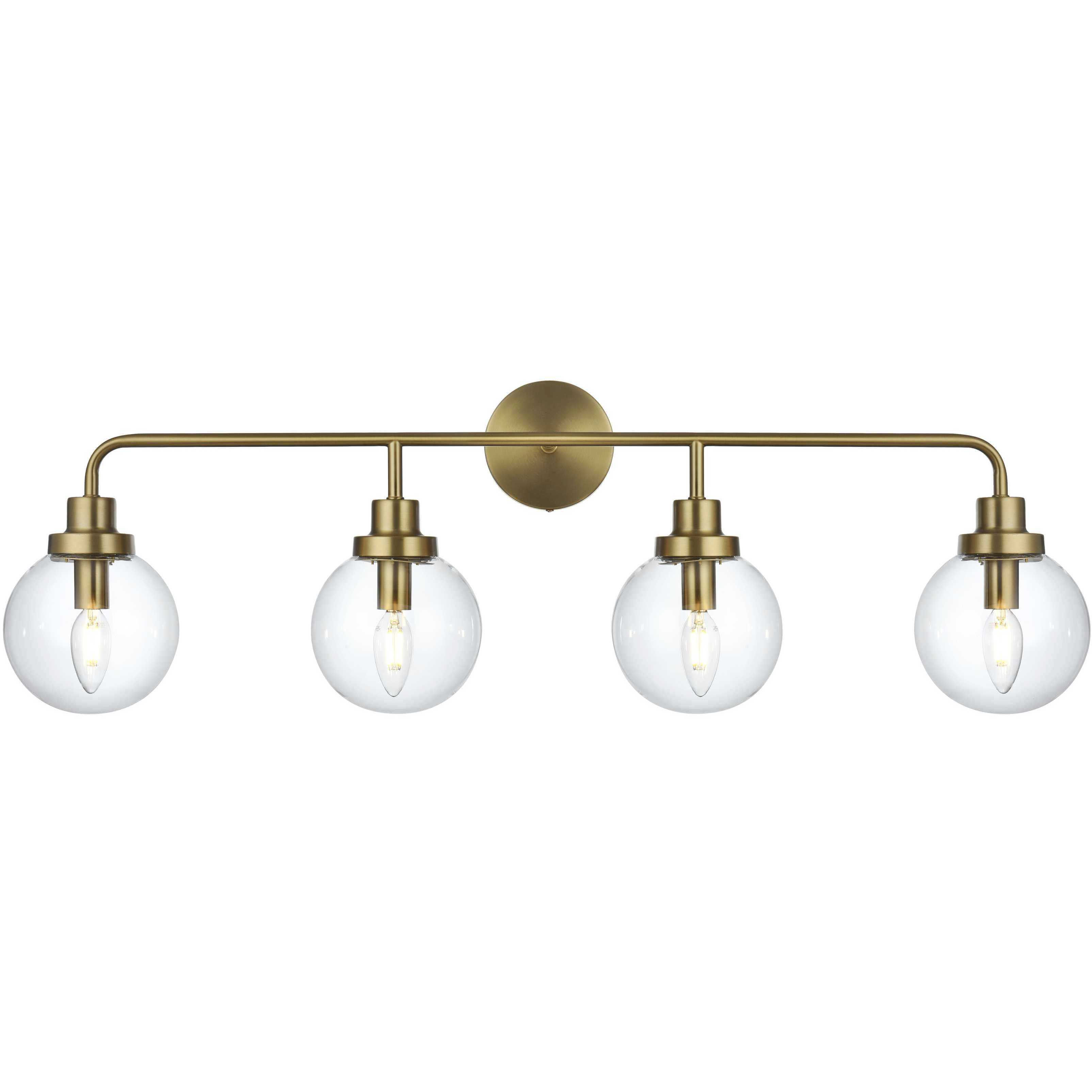 Hanson 4 Light 37 inch Satin Gold Bath Sconce Wall Light