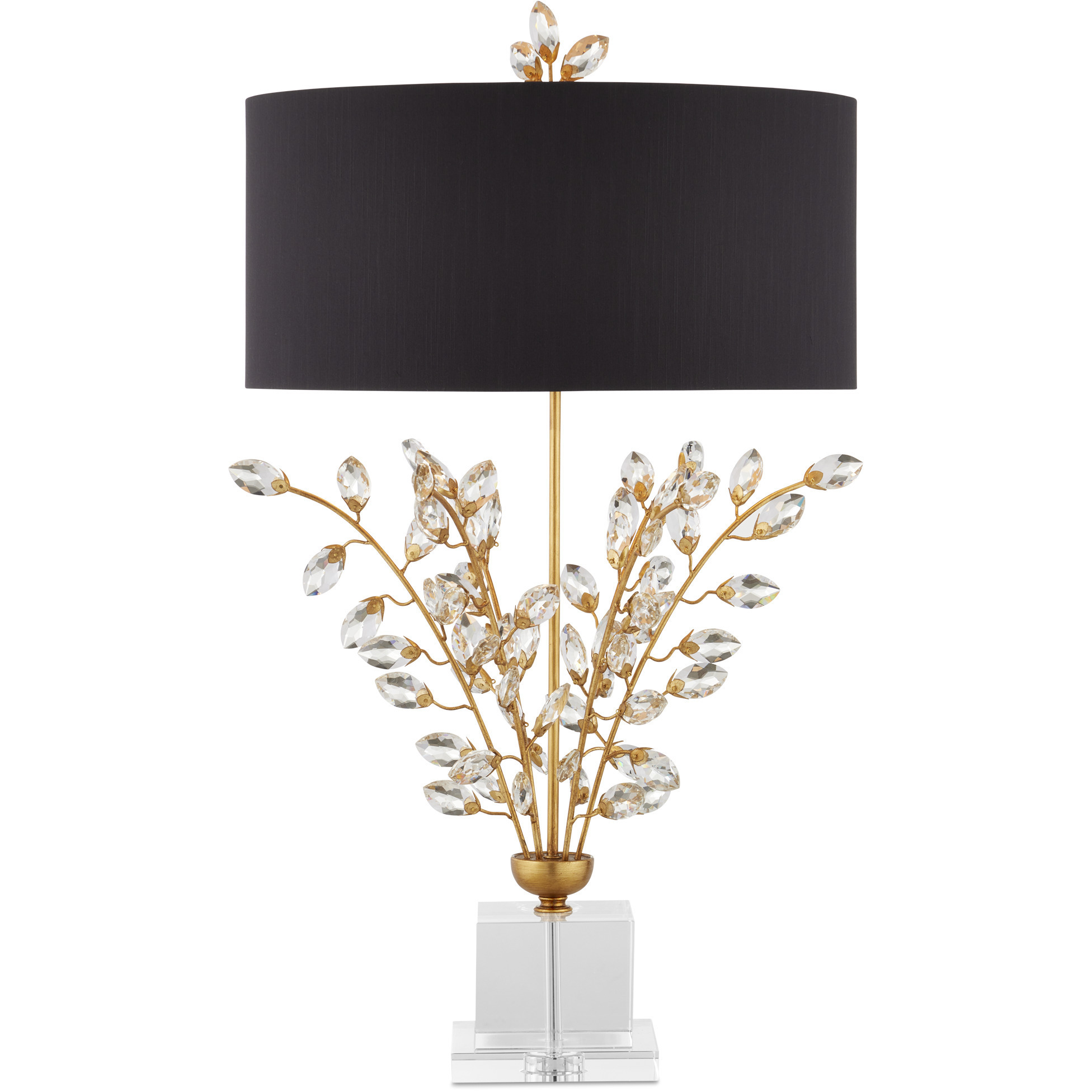 Forget-Me-Not 32.25 inch 75 watt Clear and Chinois Gold Leaf Table Lamp Portable Light