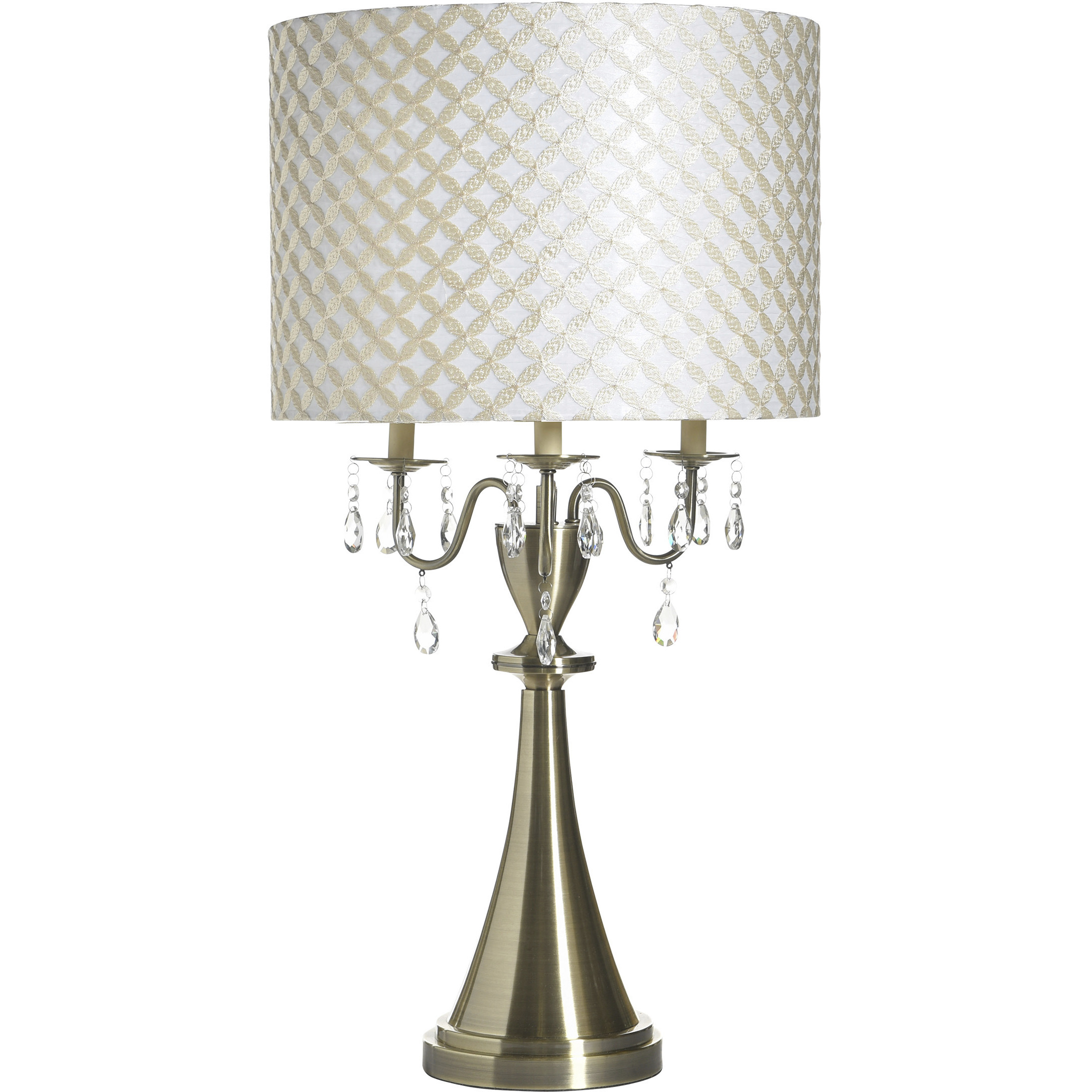 Valentina 33.5 inch 75 watt Brass and Clear and Cream Table Lamp Portable Light