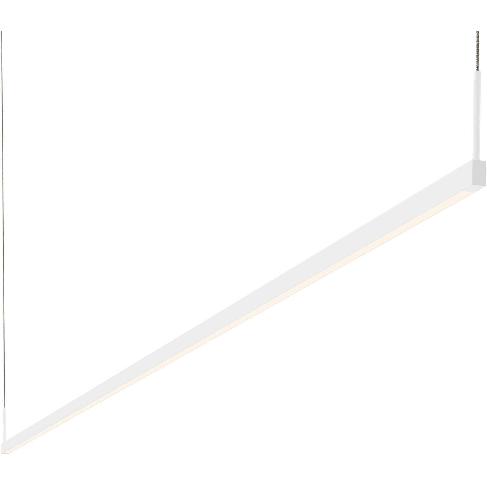 Thin-Line LED 96 inch Satin White Pendant Ceiling Light in 8ft., 3000K