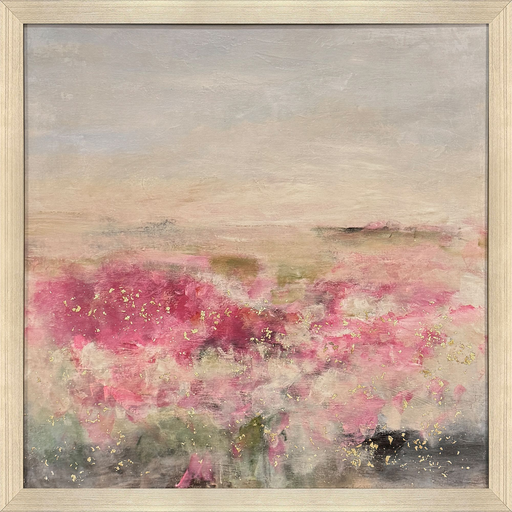 Finding Spring Pink and Beige and Green Framed Art
