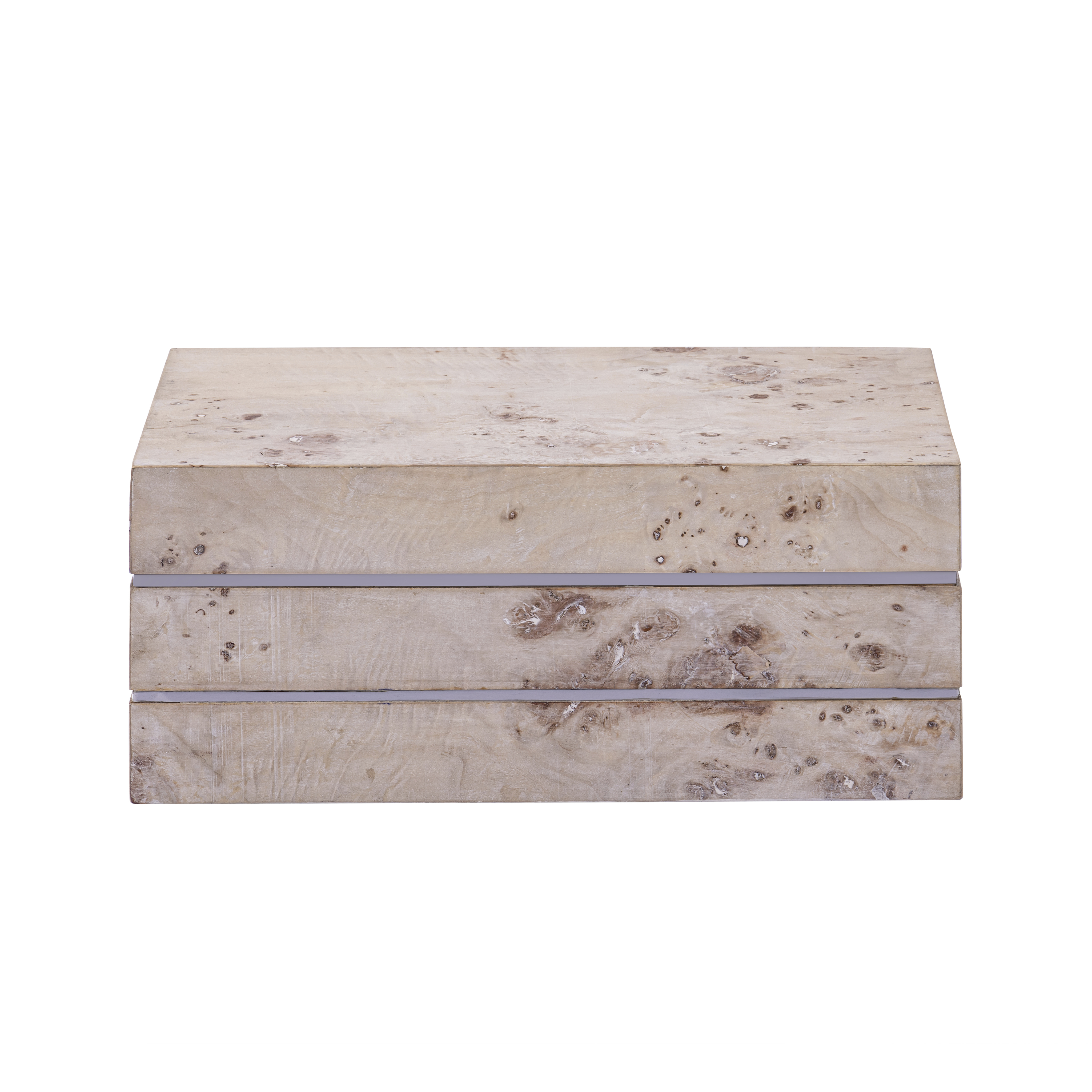 Salem 14 X 8.5 inch White Burl Wood with Satin Nickel Box