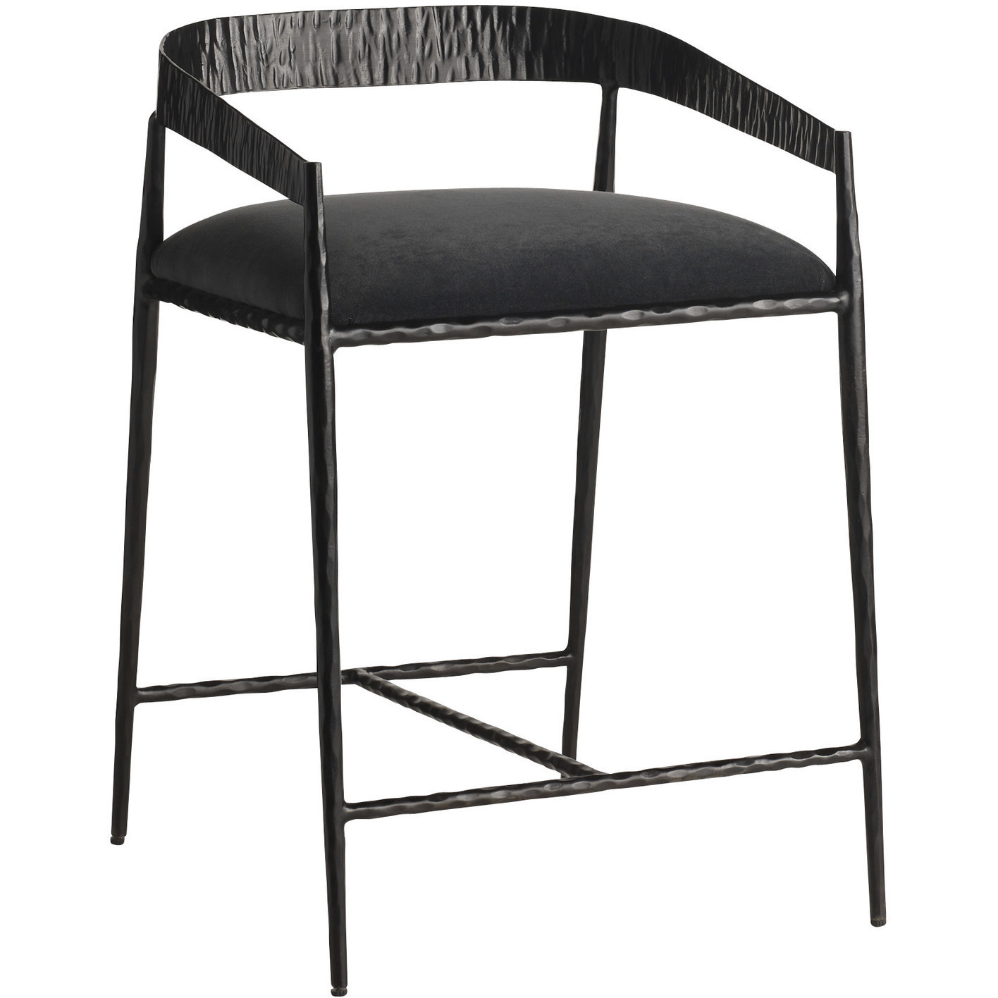 Ansel 30.5 inch Midnight Grey and Natural Iron Counter Stool