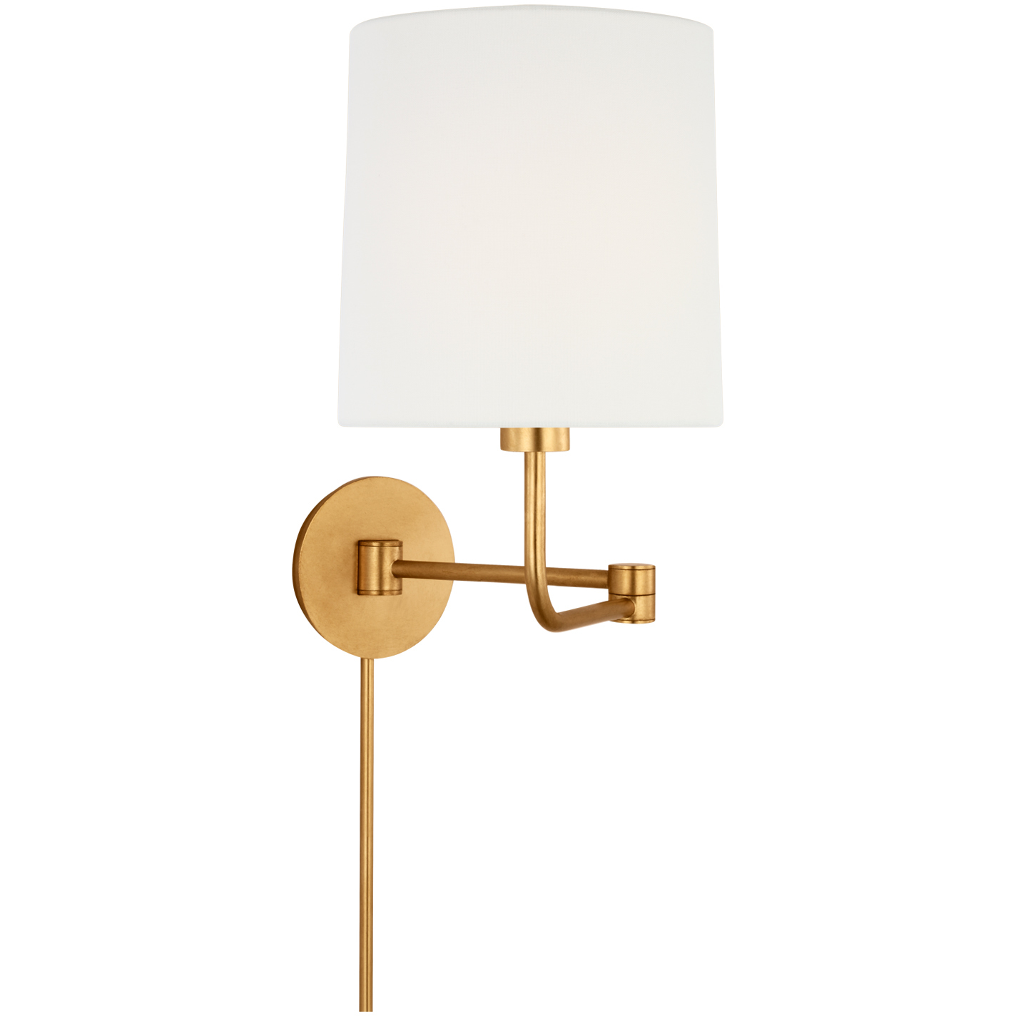 Visual Comfort Modern SLTS14530NB Ponte Contemporary Natural Brass LED Wall  Swing Arm Lamp