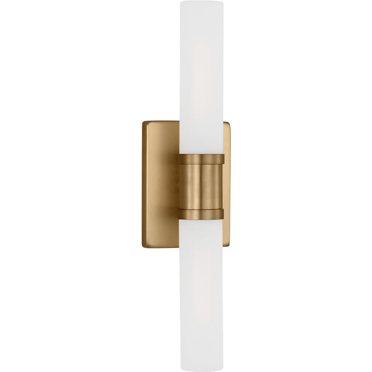 Keaton 2 Light 5 inch Satin Brass Bath Vanity Wall Light in Satin Etched Glass