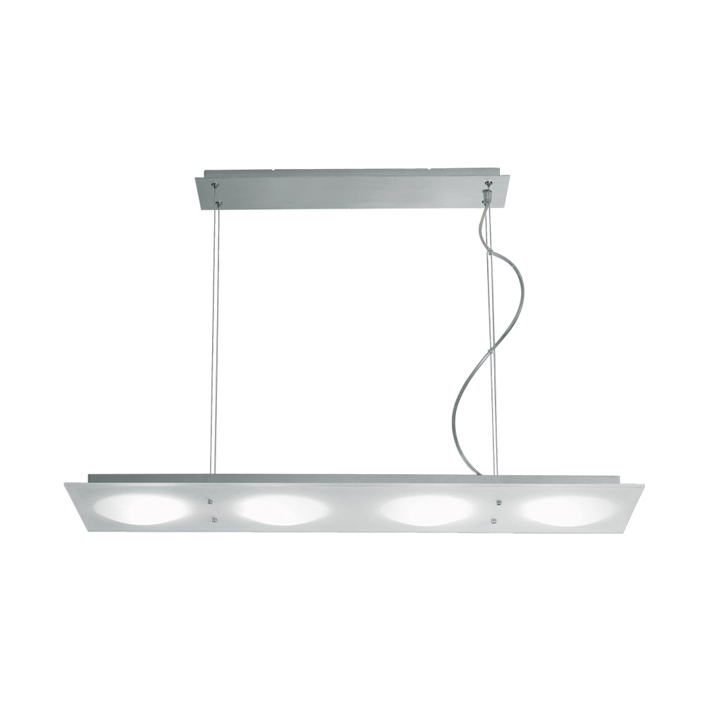 Lumidisque 4 Light 9.88 inch Satin Aluminum Pendant Ceiling Light