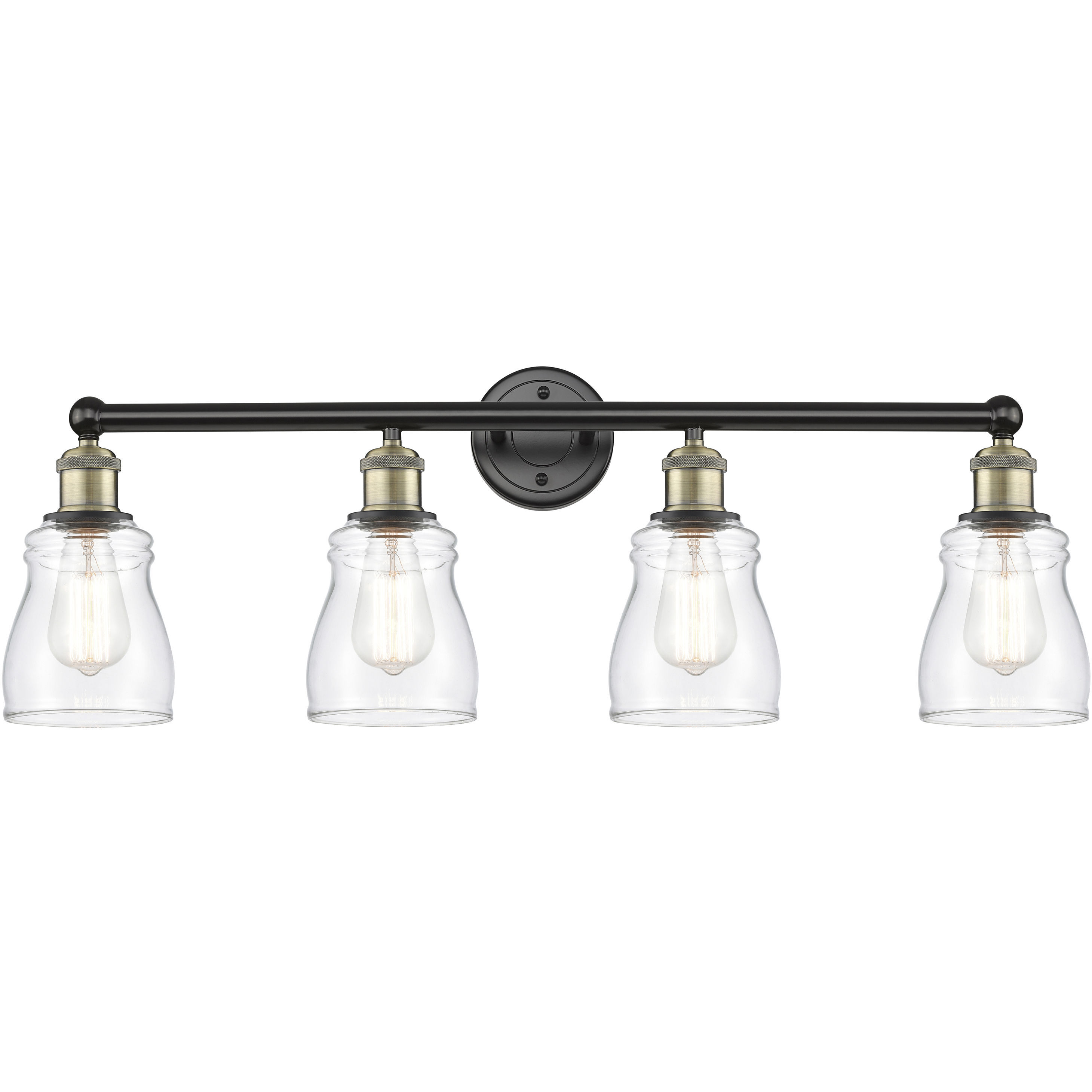 Ellery 4 Light 31.75 inch Black Antique Brass Bath Vanity Light Wall Light in Clear