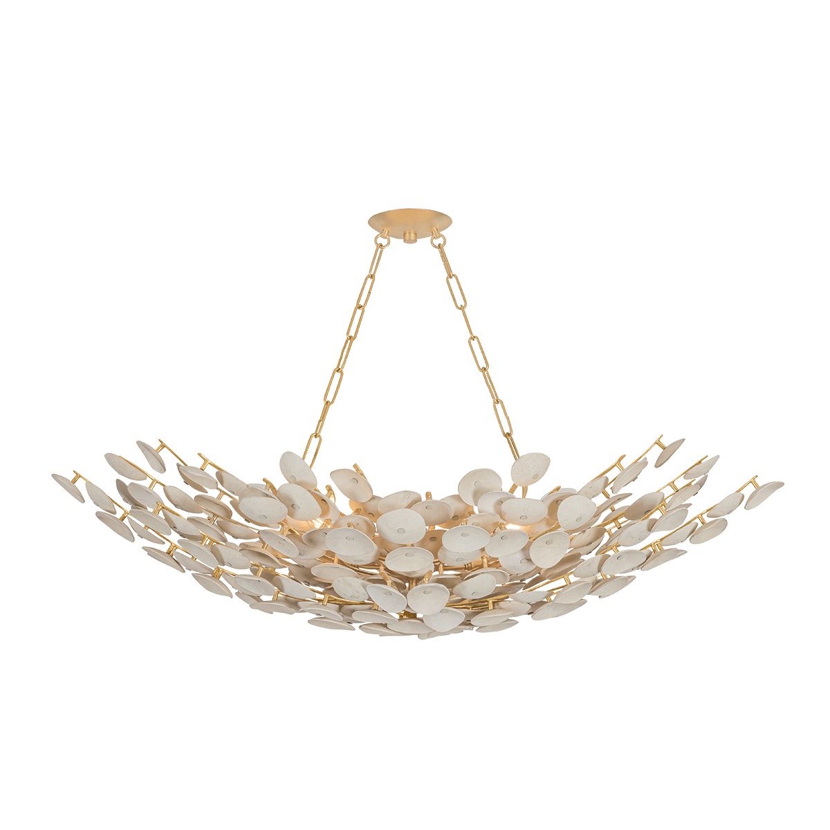 Aimi 8 Light 48.5 inch Vintage Gold Leaf Linear Ceiling Light