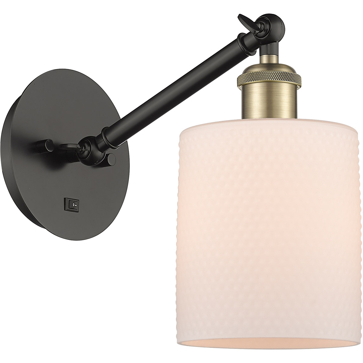Ballston Cobbleskill LED 5.3 inch Black Antique Brass Sconce Wall Light in Matte White Glass