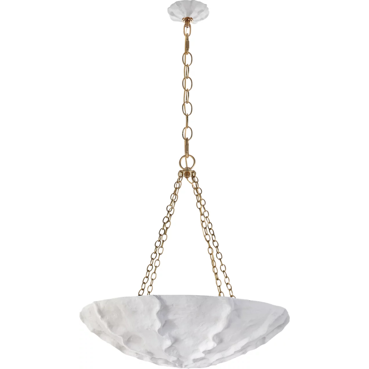 AERIN Benit 4 Light 32 inch Plaster White Sculpted Chandelier Ceiling Light, Medium