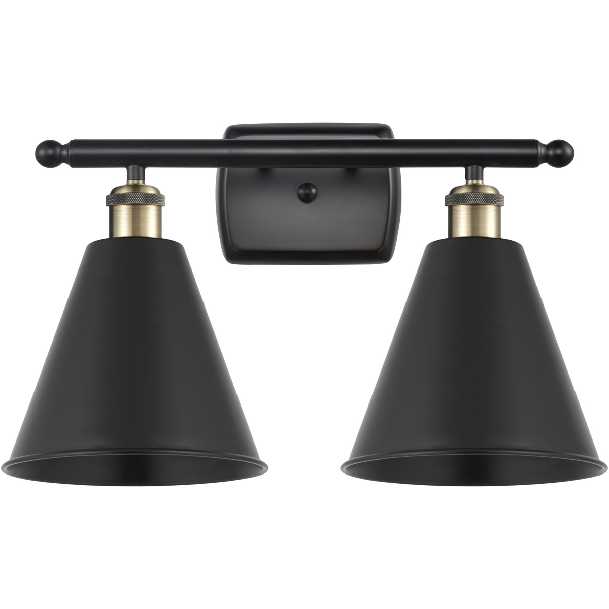 Ballston Plymouth Dome 2 Light 18 inch Antique Brass Bath Vanity Light Wall Light in Matte Blue