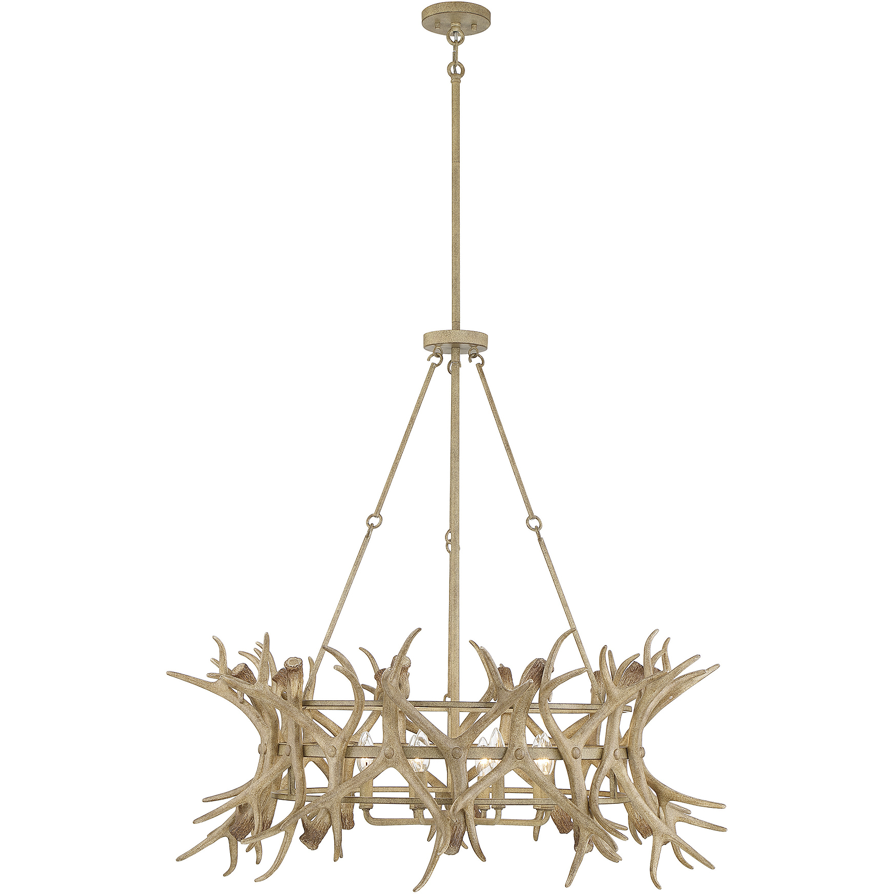 Daniels 8 Light 40 inch Natural Antler Chandelier Ceiling Light