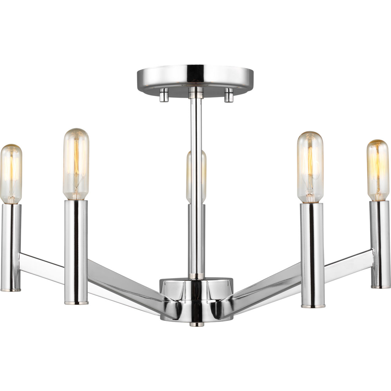 Vector 5 Light 18 inch Chrome Semi-Flush Mount Ceiling Light
