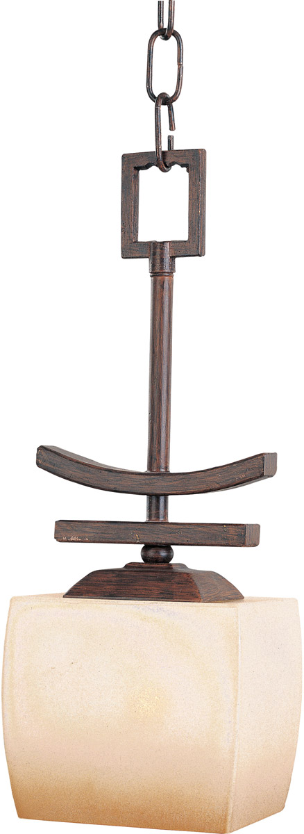 Asiana 1 Light 5.5 inch Roasted Chestnut Mini Pendant Ceiling Light