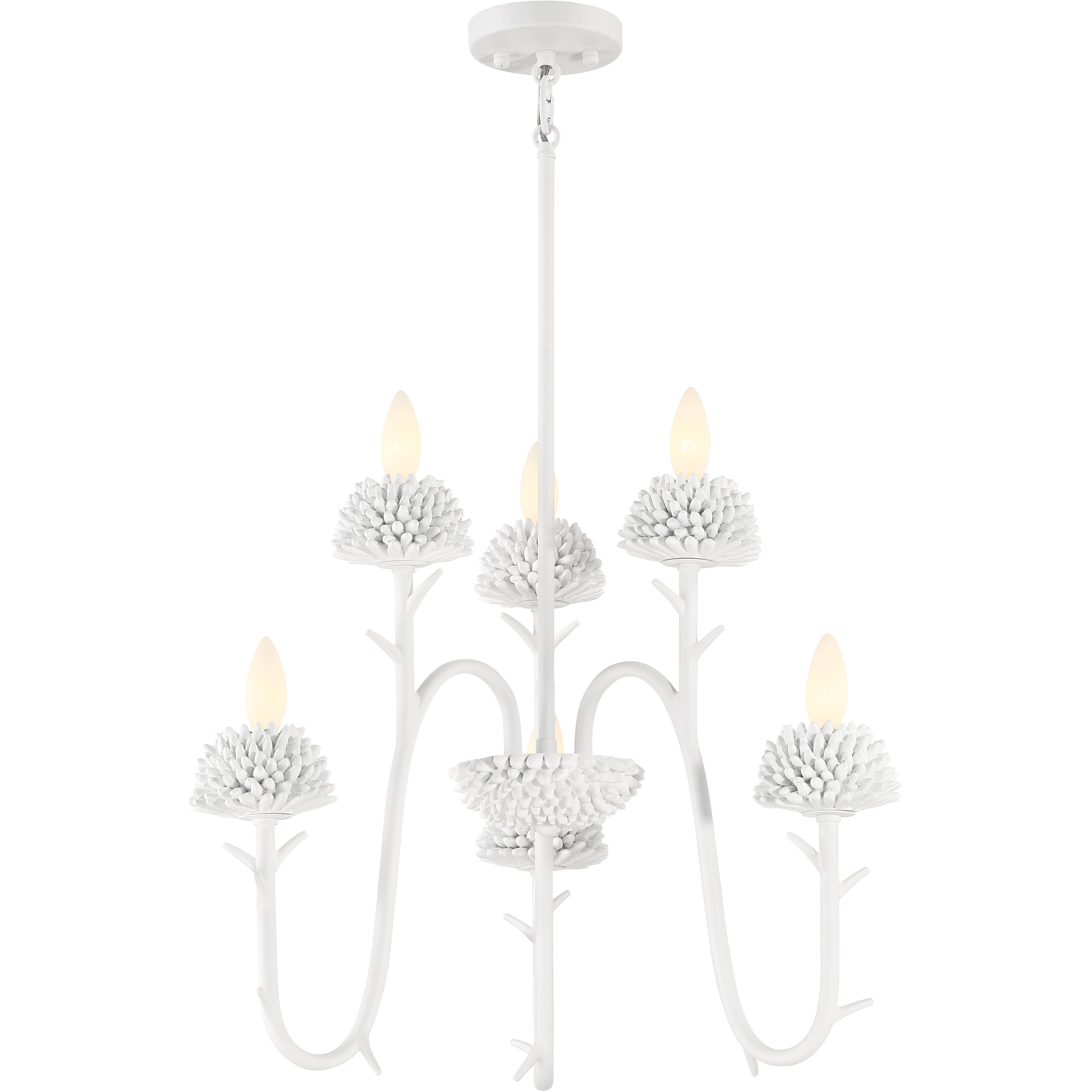 North Fork 6 Light 24 inch Sand White Pendant Ceiling Light