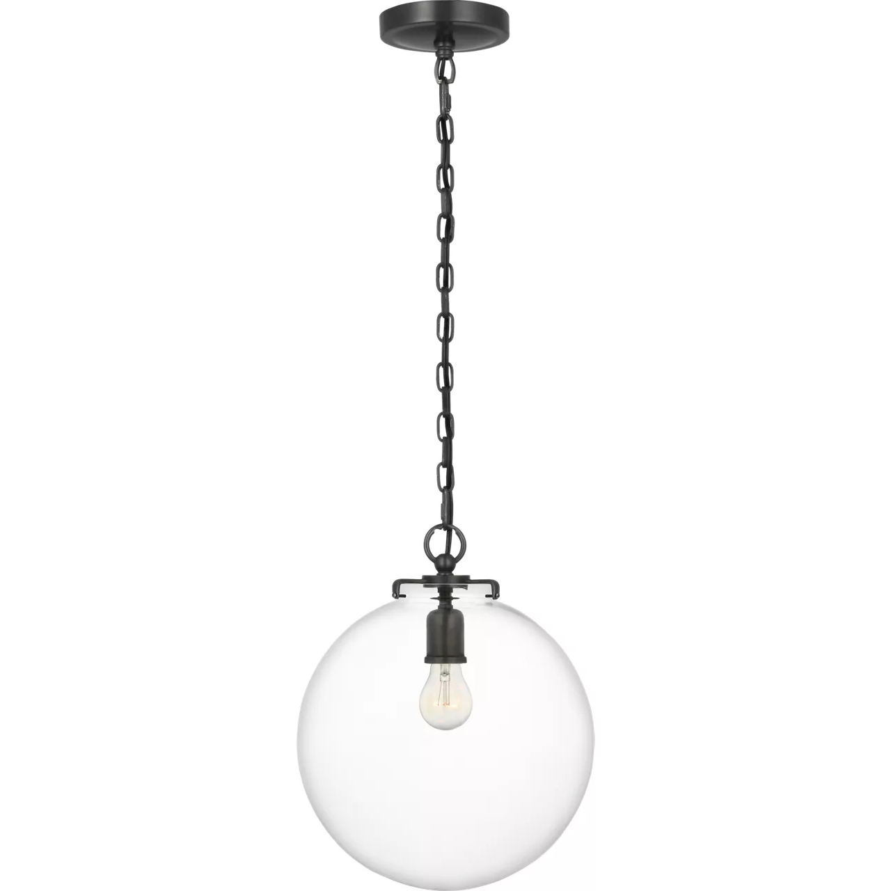 Thomas O'Brien Katie4 1 Light 12 inch Bronze Globe Pendant Ceiling Light in Clear Glass