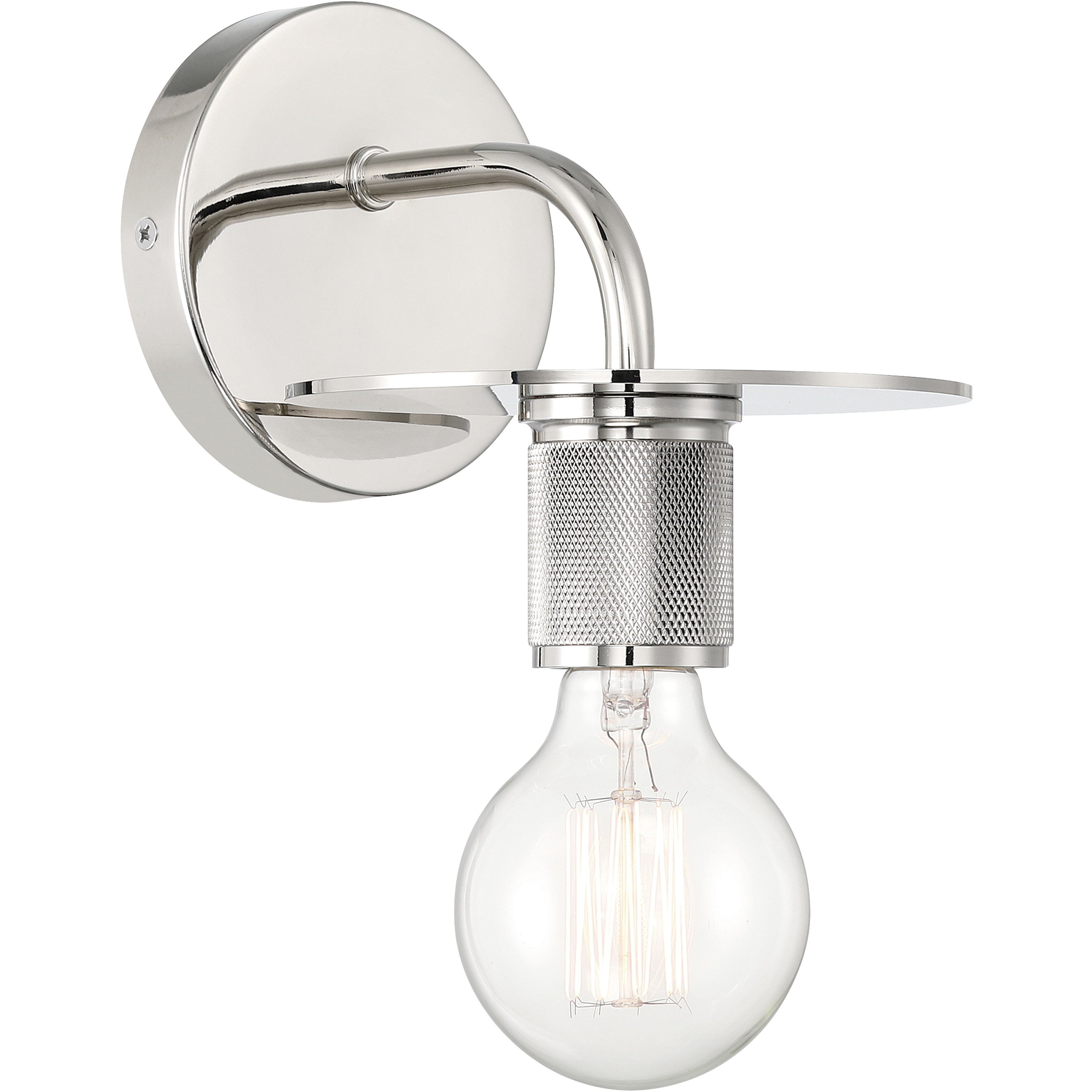 Central 1 Light 6 inch Polished Nickel Wall Sconce Wall Light