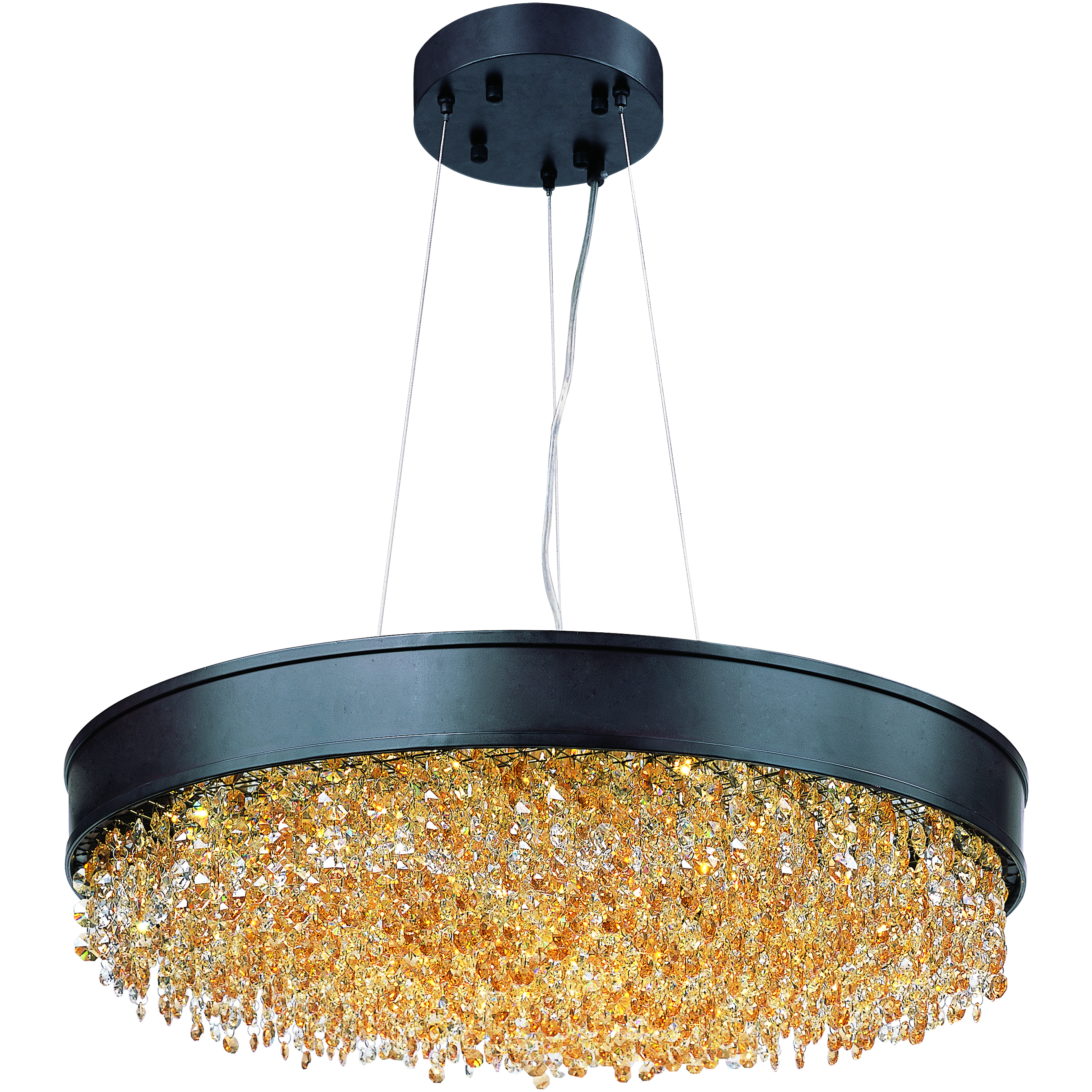 Mystic LED 24 inch Bronze Single Pendant Ceiling Light in Scotch Crystal