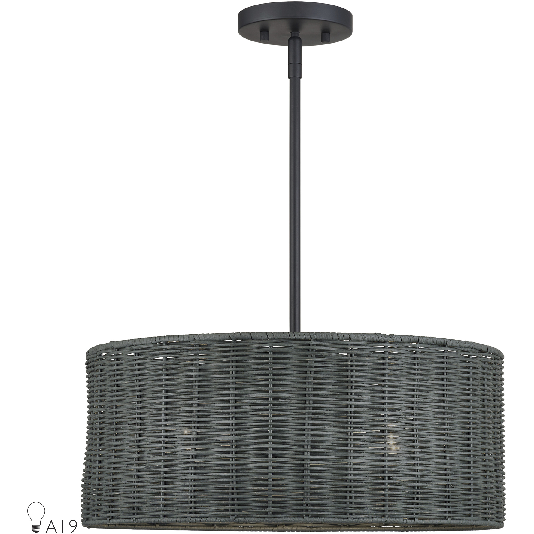 Weavington 3 Light 18 inch Black Pendant Chandelier Ceiling Light