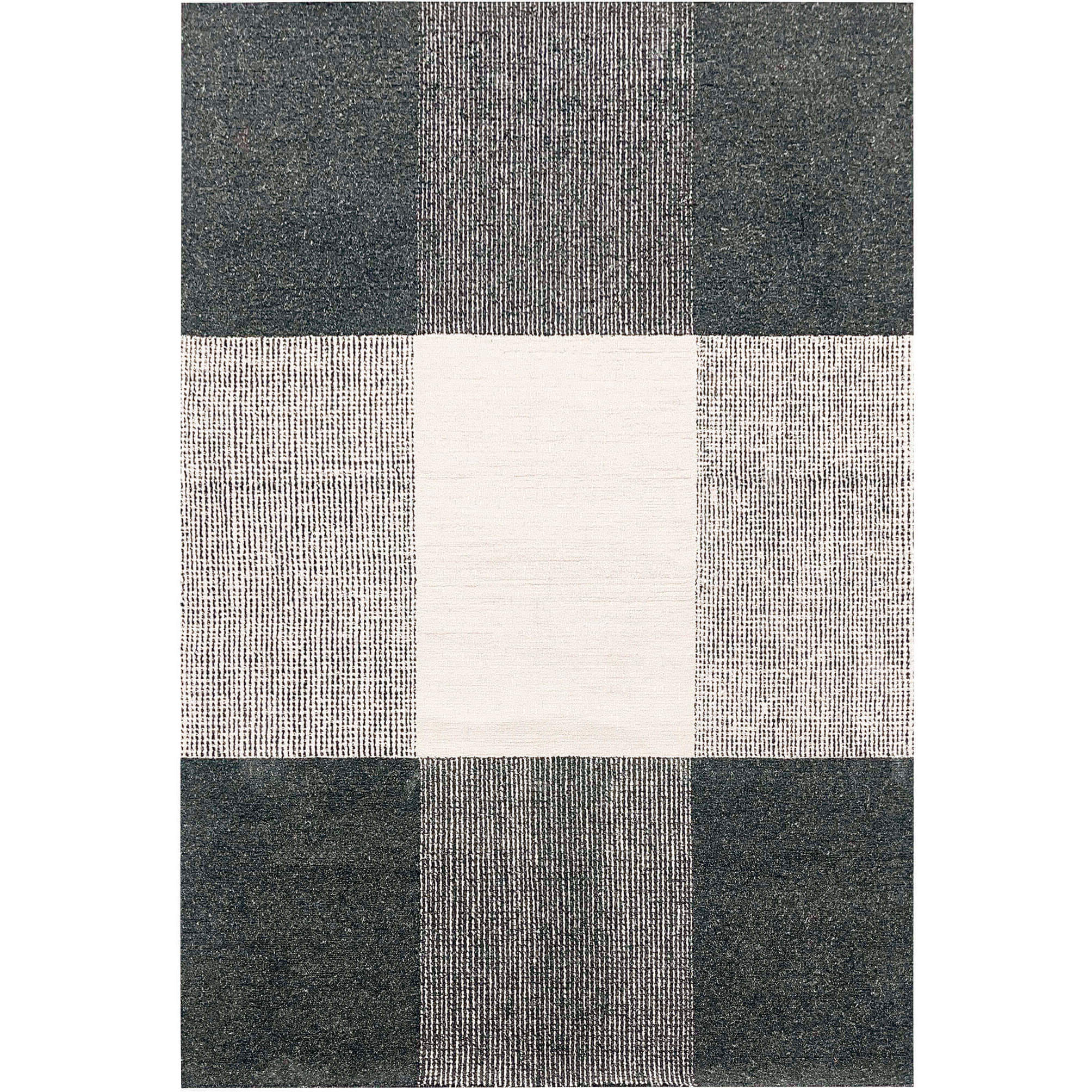 Kali 130 X 94 inch Black/White Rug in 8 x 11