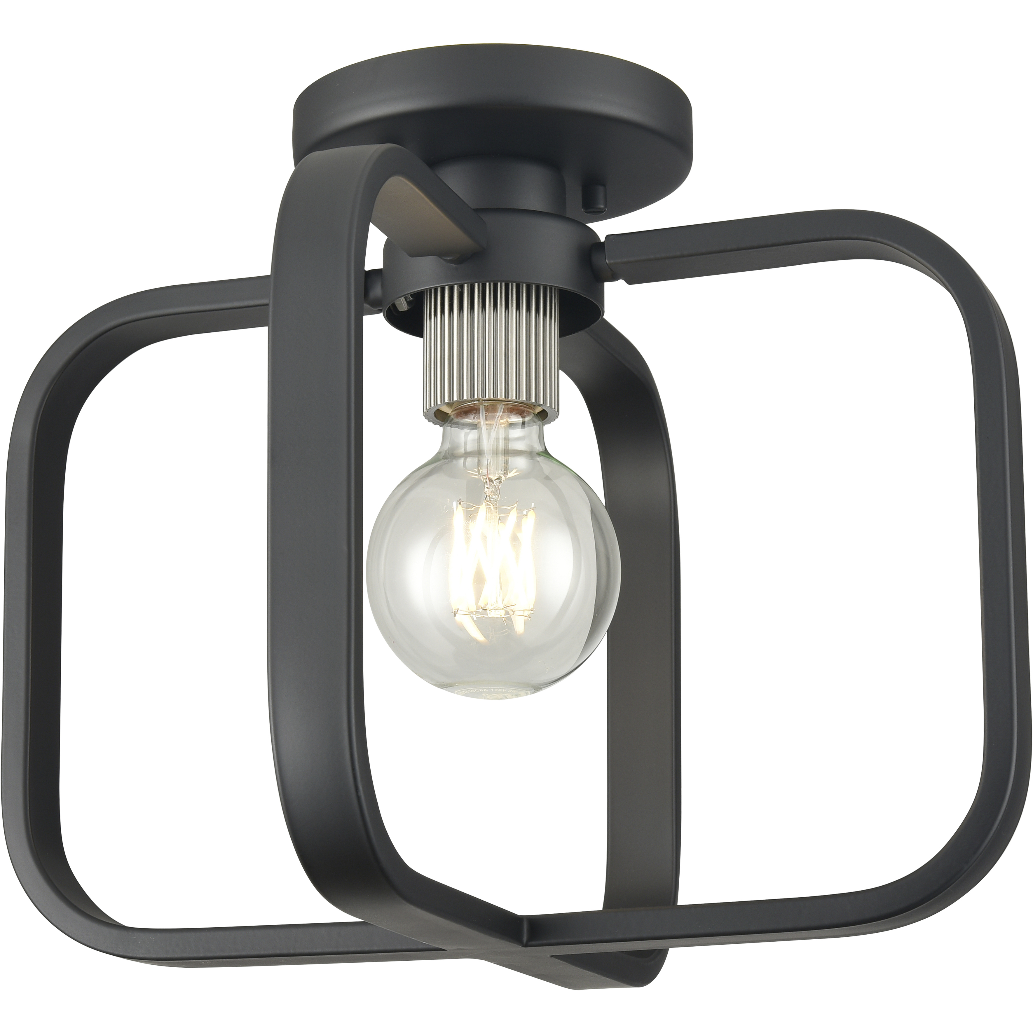 Flushmounts 1 Light 13 inch Black Flush Mount Ceiling Light