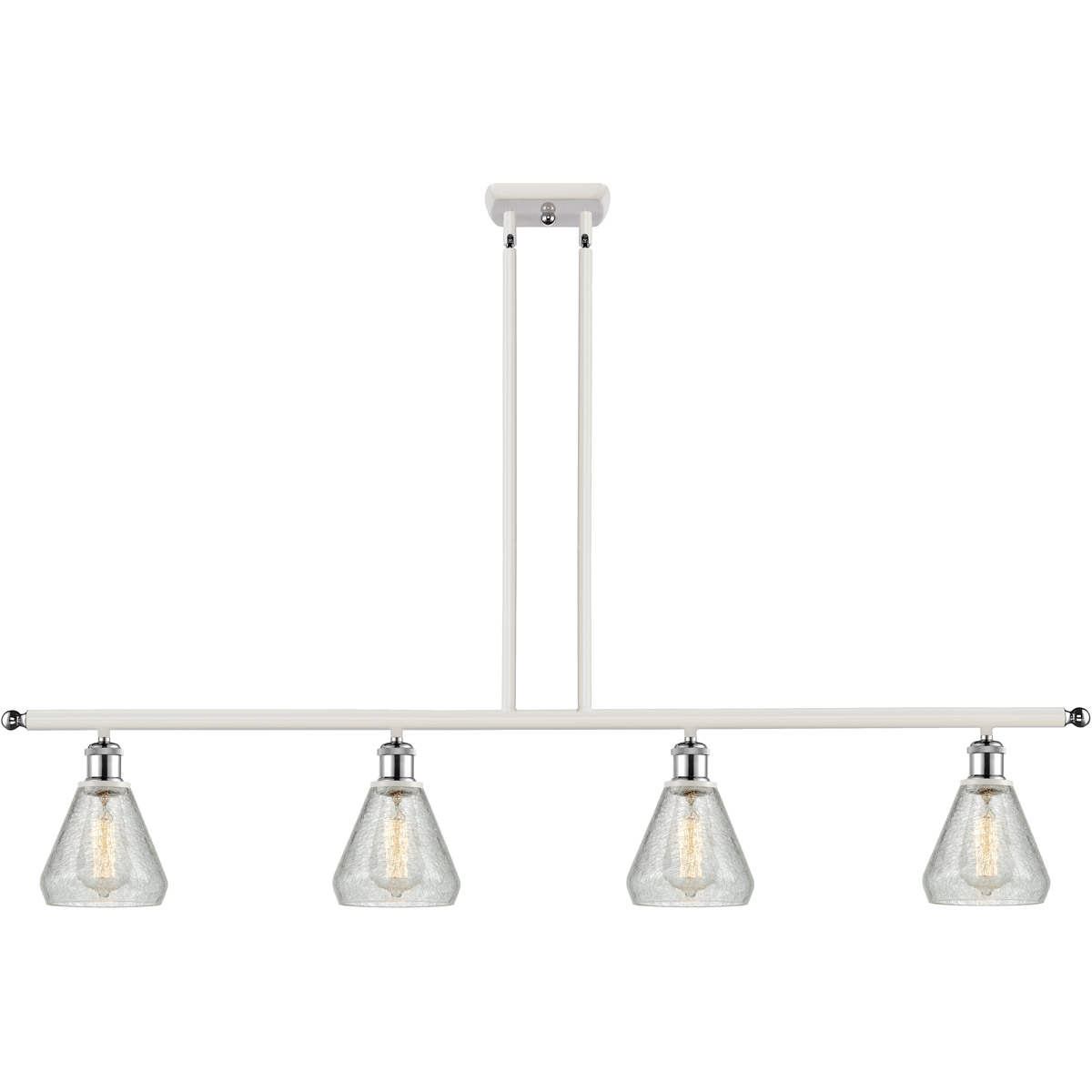 Ballston Conesus 4 Light 48 inch White and Polished Chrome Island Light Ceiling Light, Ballston