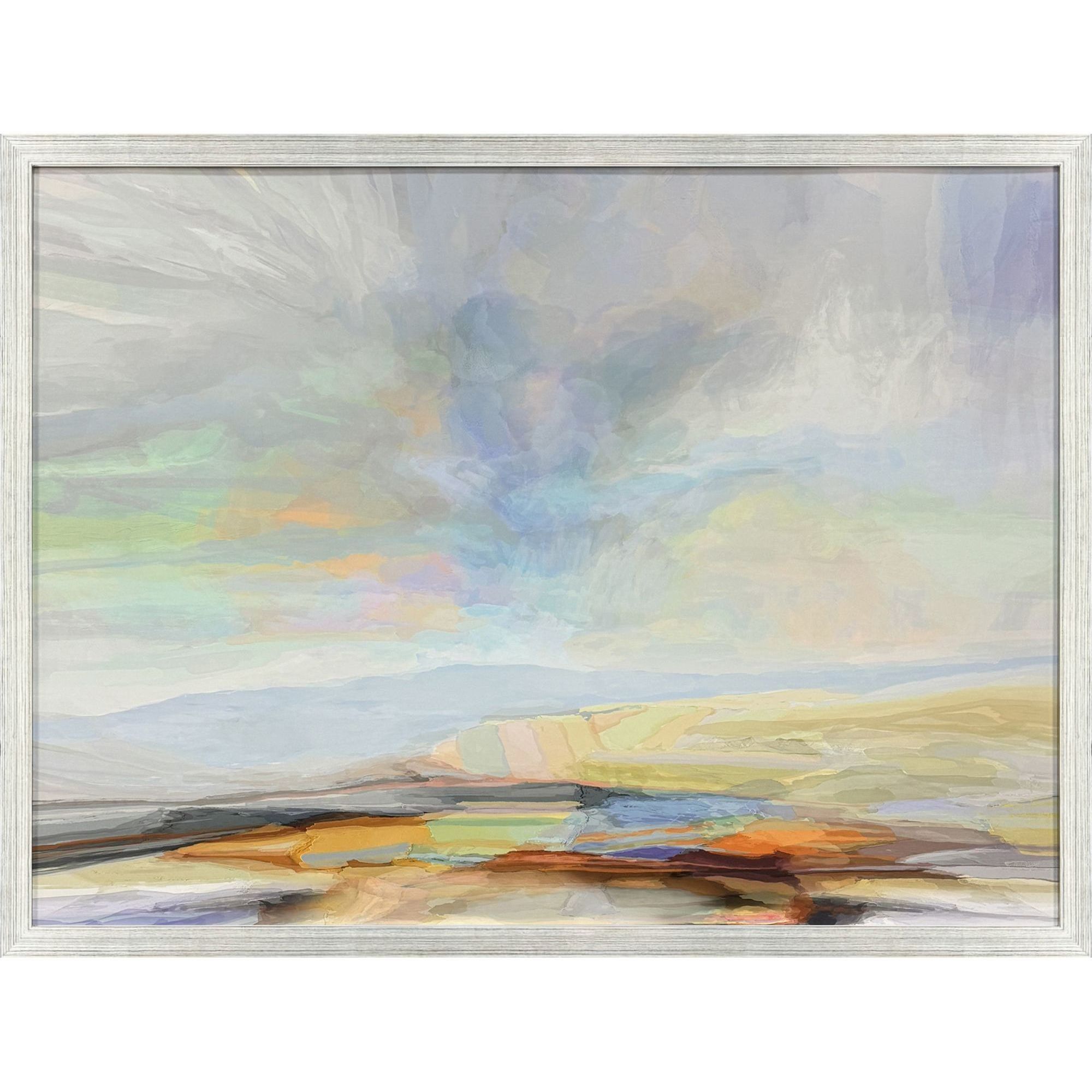 Blue Sky 4 Blue and Green and Multi and Orange Framed Art