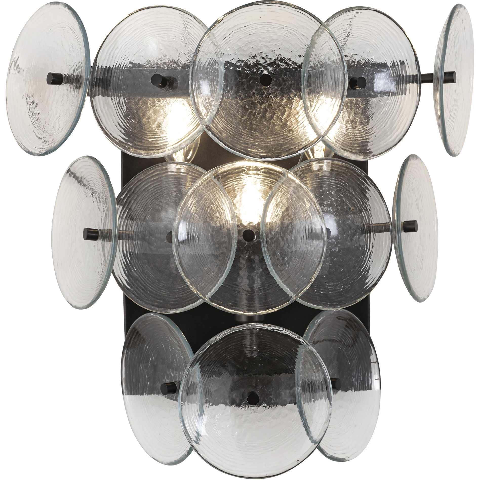 Loren 3 Light 15 inch Gunmetal Wall Sconce Wall Light in Textured Clear