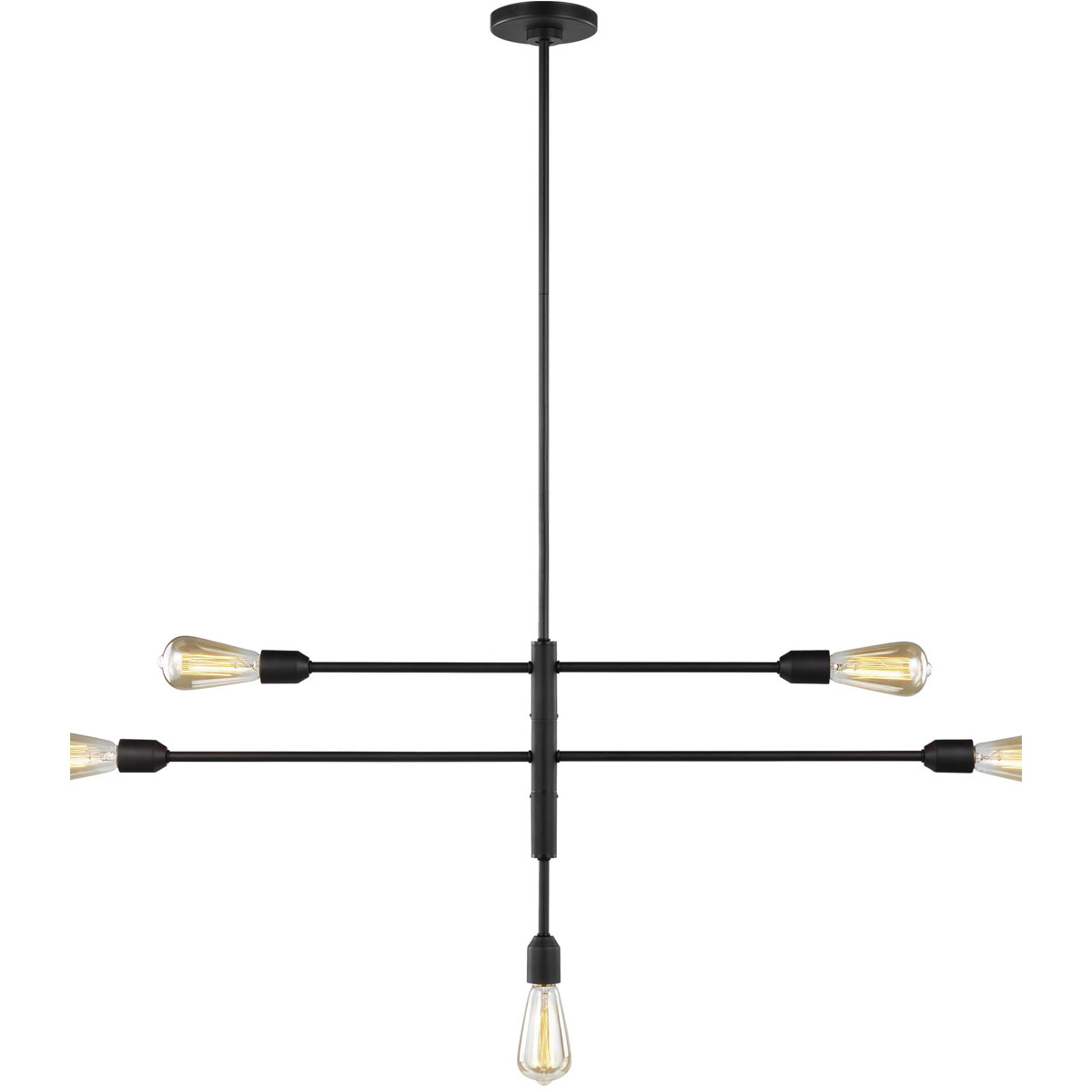 Randolph 5 Light 48.5 inch Midnight Black Chandelier Ceiling Light