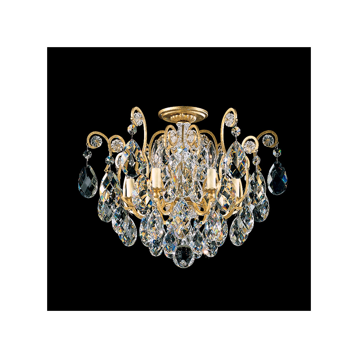 Renaissance 6 Light 20 inch Etruscan Gold Semi-Flush Mount Ceiling Light in Heritage