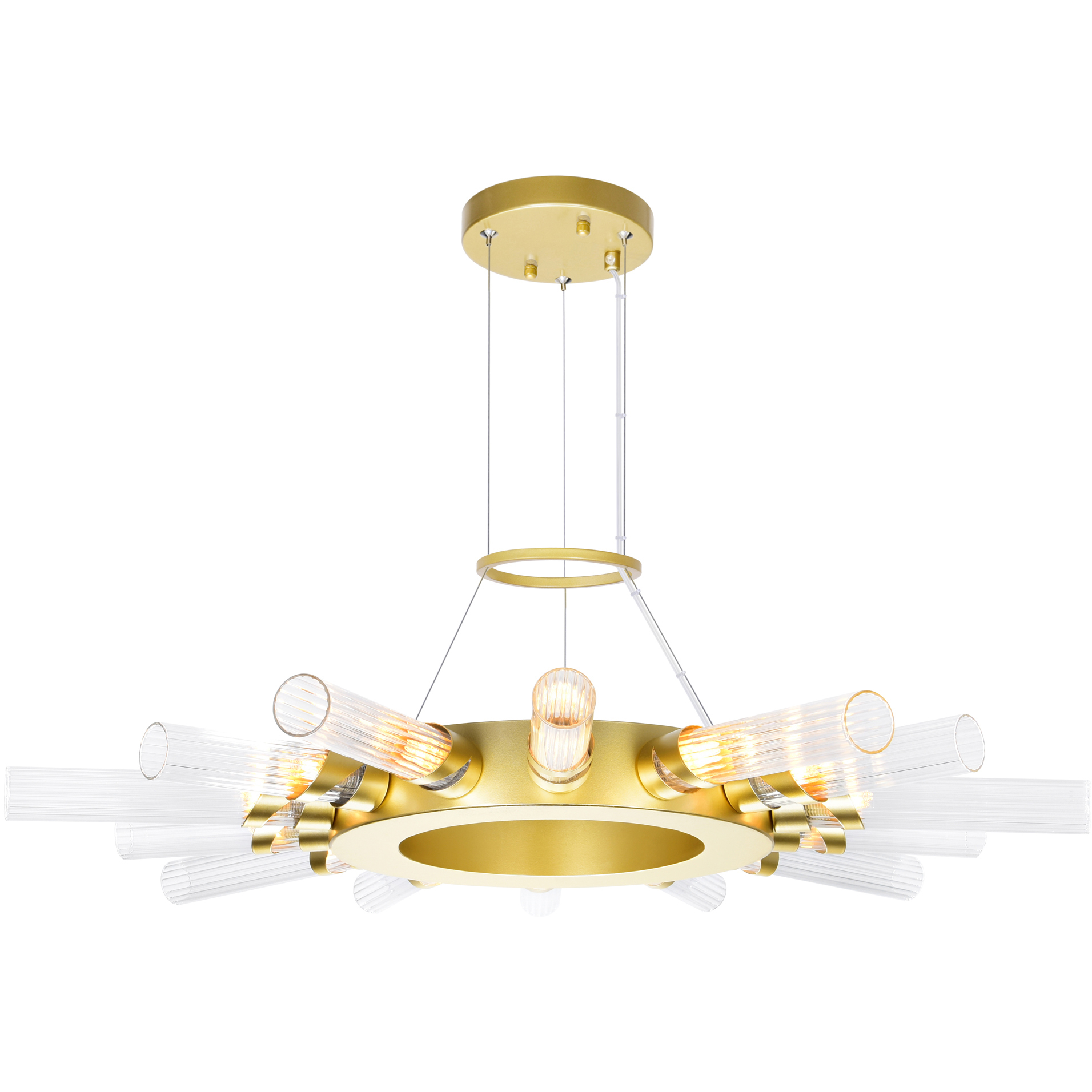 Collar LED 28 inch Satin Gold Chandelier Ceiling Light