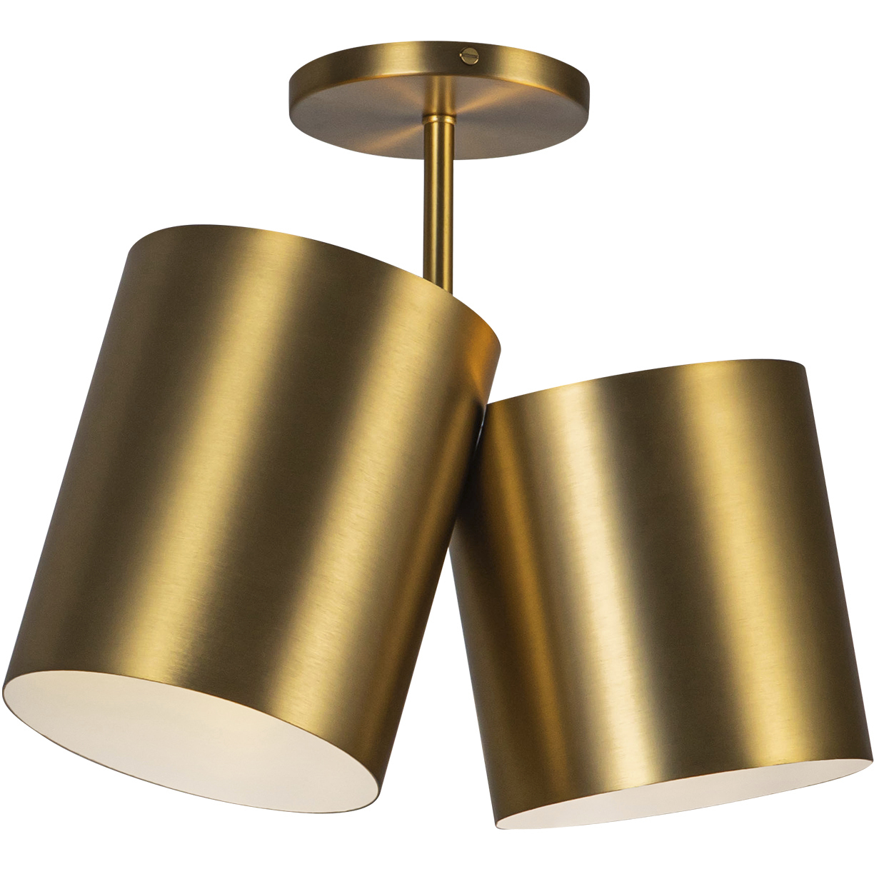 Keiko 2 Light 6 inch Brushed Gold Semi-Flush Mount Ceiling Light