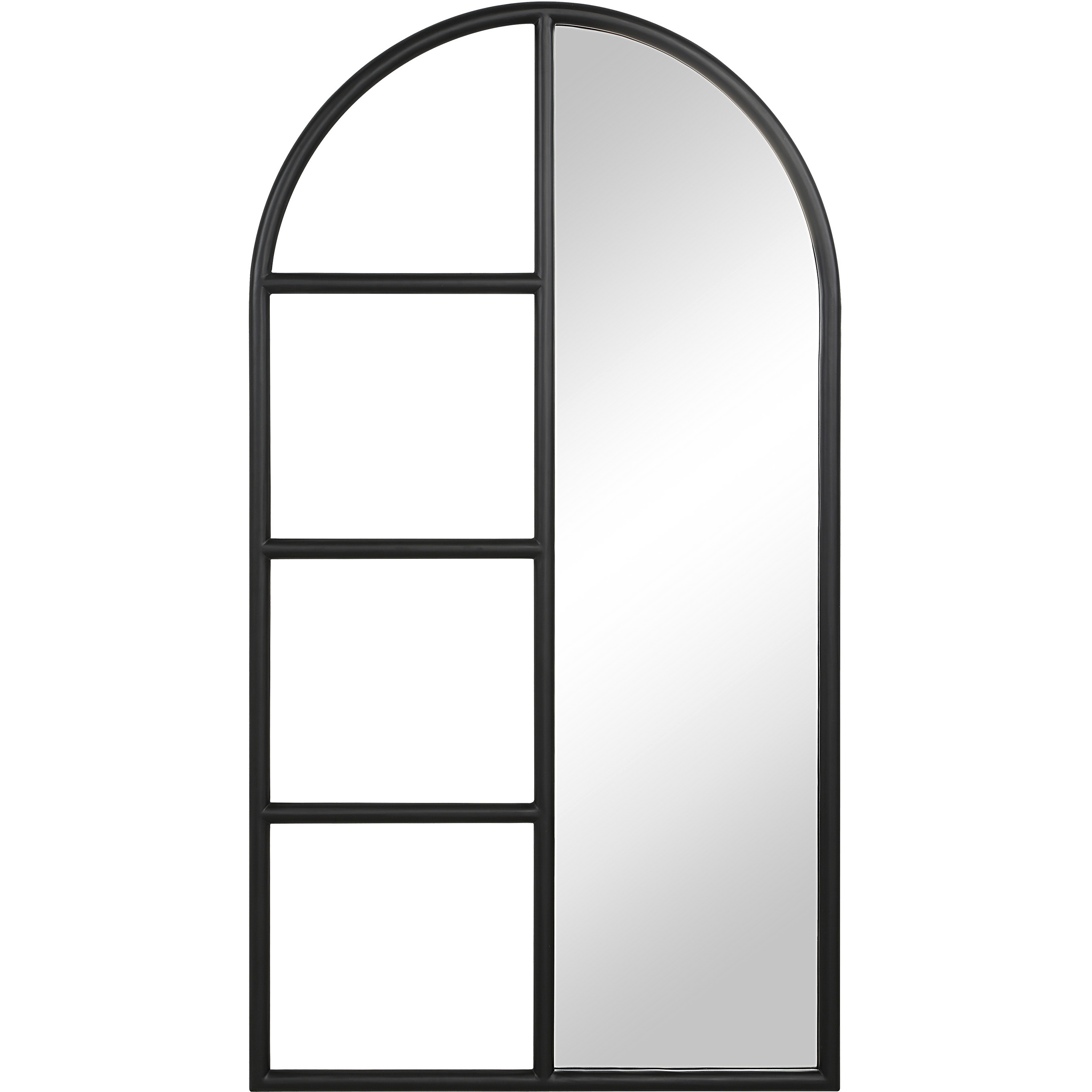 Trellis 69.75 X 38 inch Matte Black Wall Mirror