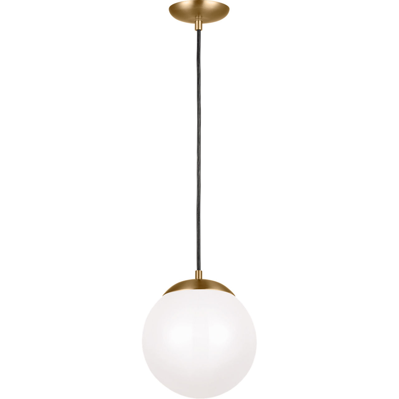 Leo - Hanging Globe LED 10 inch Satin Brass Pendant Ceiling Light