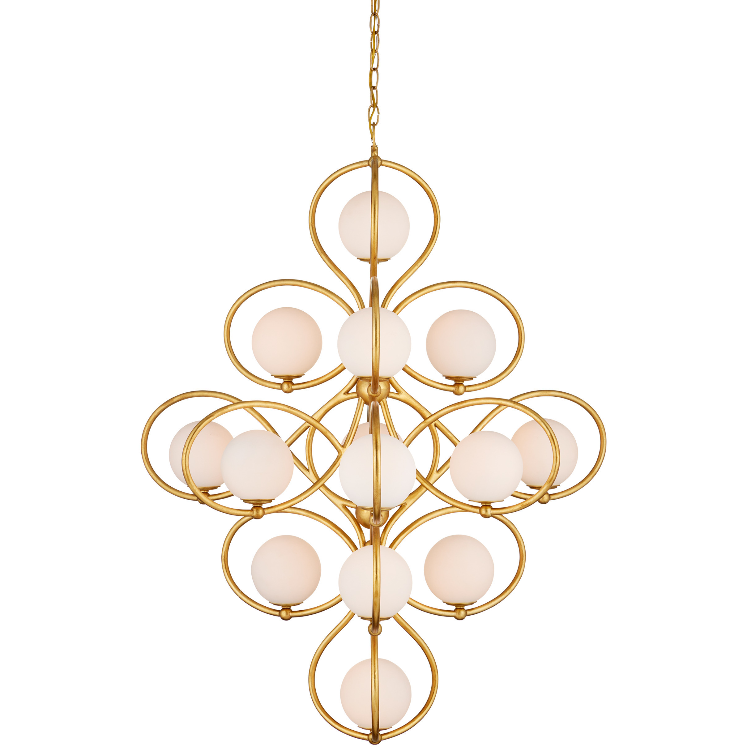 Storrs 14 Light 34 inch Contemporary Gold Leaf and Contemporary Gold Chandelier Ceiling Light
