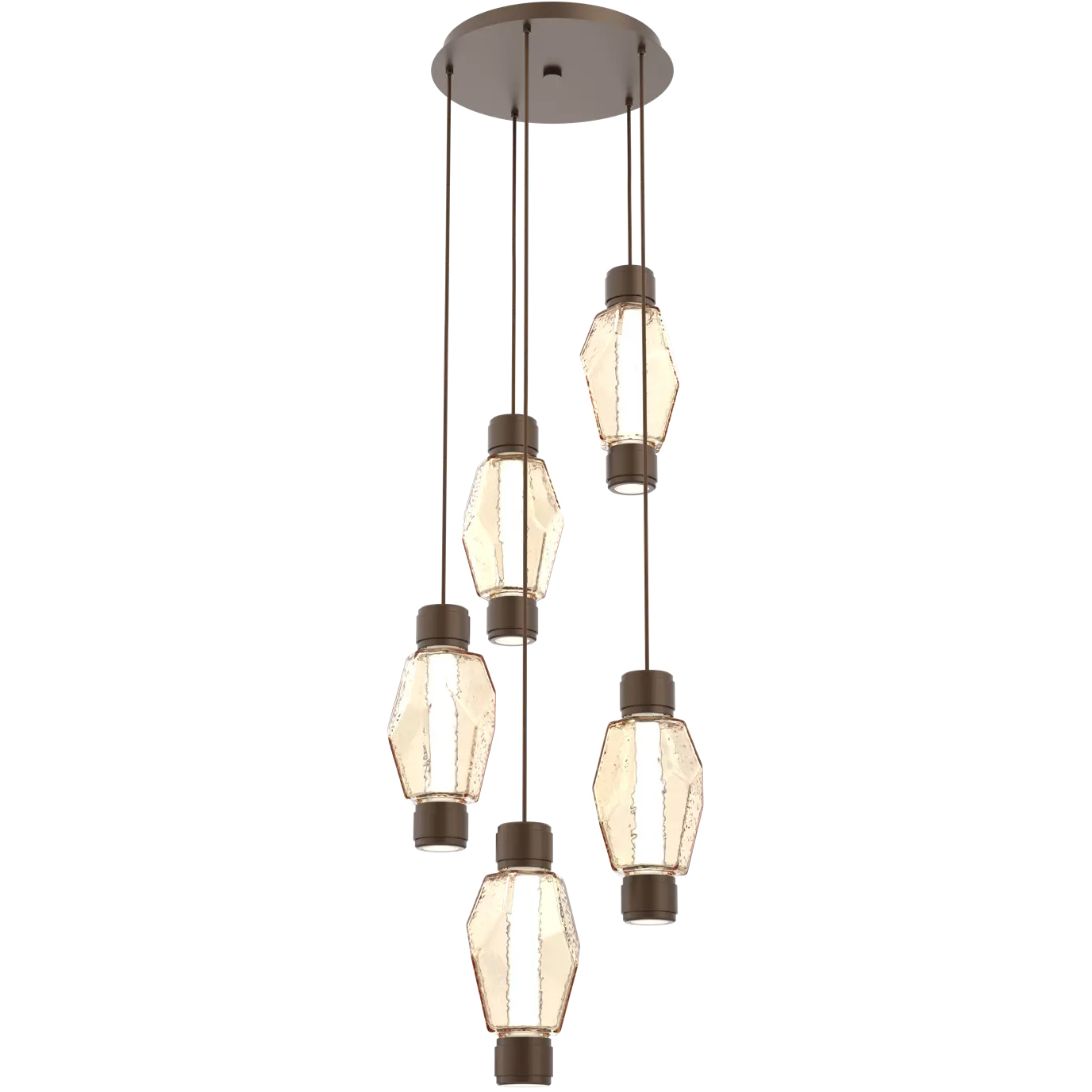 Gem Mandrel LED 21.4 inch Flat Bronze Multi-Pendant Ceiling Light